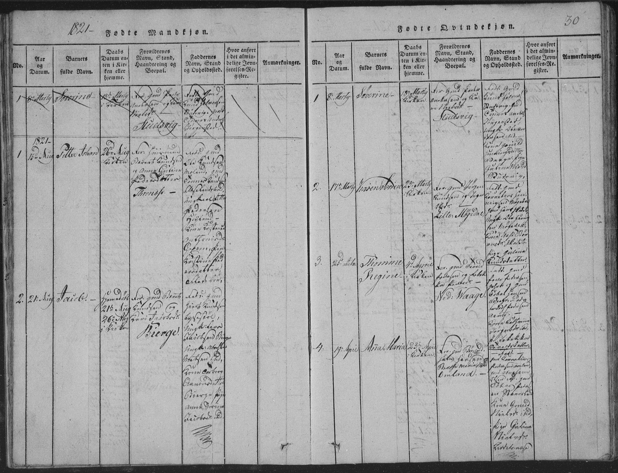 Sør-Audnedal sokneprestkontor, AV/SAK-1111-0039/F/Fb/Fba/L0001: Parish register (copy) no. B 1, 1815-1850, p. 30