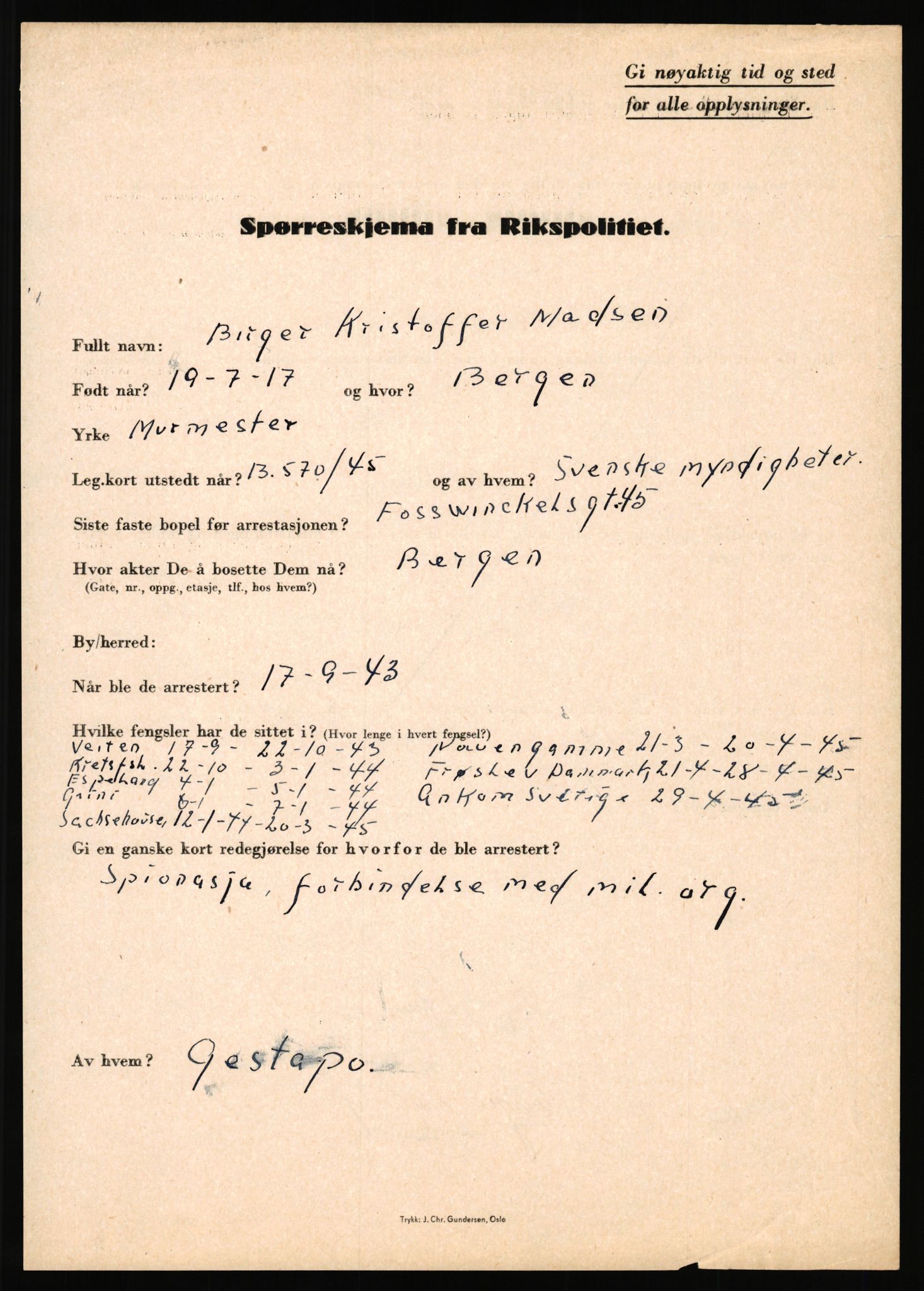 Rikspolitisjefen, AV/RA-S-1560/L/L0011: Lucassen, Oscar Fredrik - Moen, Olav, 1940-1945, p. 374