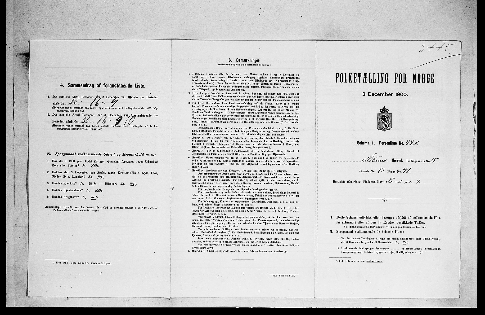 SAKO, 1900 census for Solum, 1900, p. 2392