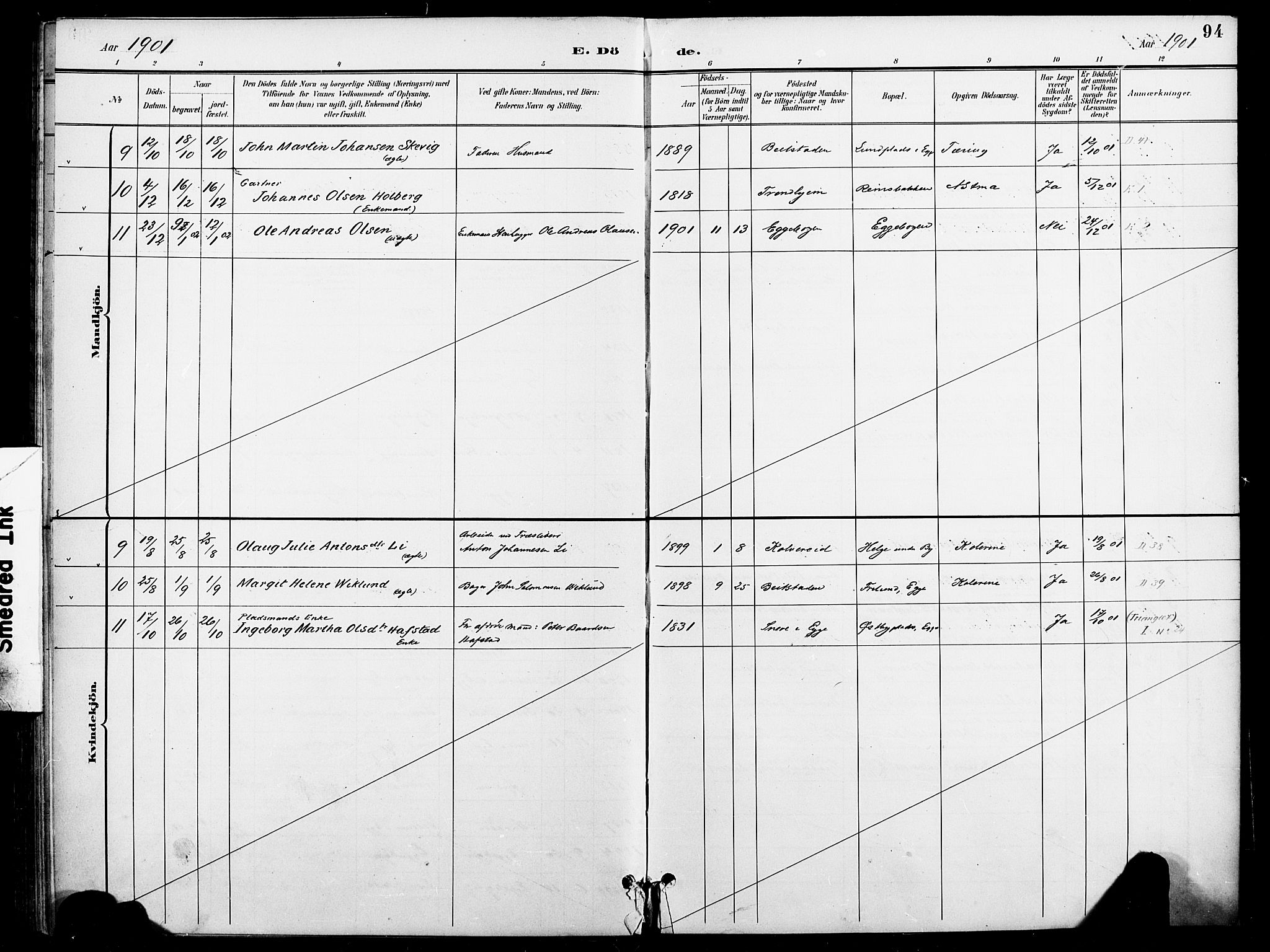 Ministerialprotokoller, klokkerbøker og fødselsregistre - Nord-Trøndelag, AV/SAT-A-1458/740/L0379: Parish register (official) no. 740A02, 1895-1907, p. 94