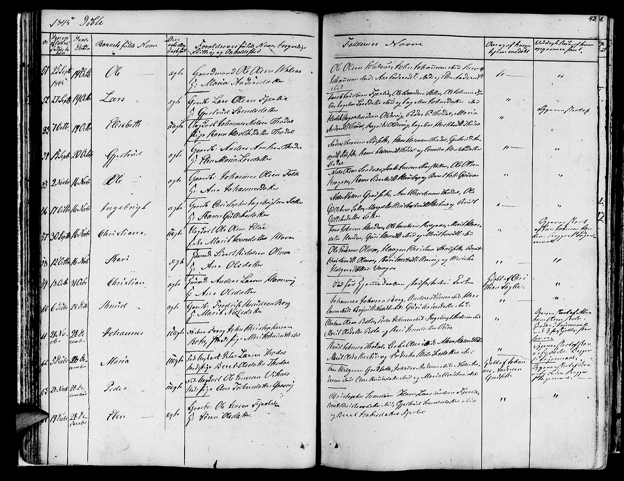 Ministerialprotokoller, klokkerbøker og fødselsregistre - Møre og Romsdal, AV/SAT-A-1454/578/L0904: Parish register (official) no. 578A03, 1836-1858, p. 43