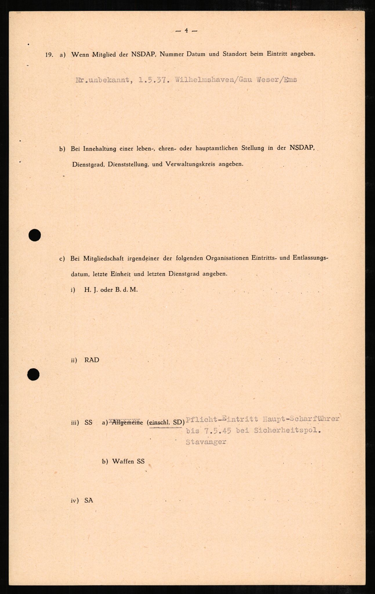 Forsvaret, Forsvarets overkommando II, AV/RA-RAFA-3915/D/Db/L0004: CI Questionaires. Tyske okkupasjonsstyrker i Norge. Tyskere., 1945-1946, p. 468