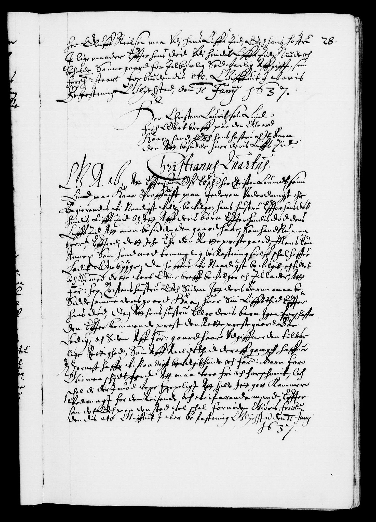 Danske Kanselli 1572-1799, AV/RA-EA-3023/F/Fc/Fca/Fcaa/L0006: Norske registre (mikrofilm), 1637-1642, p. 28a