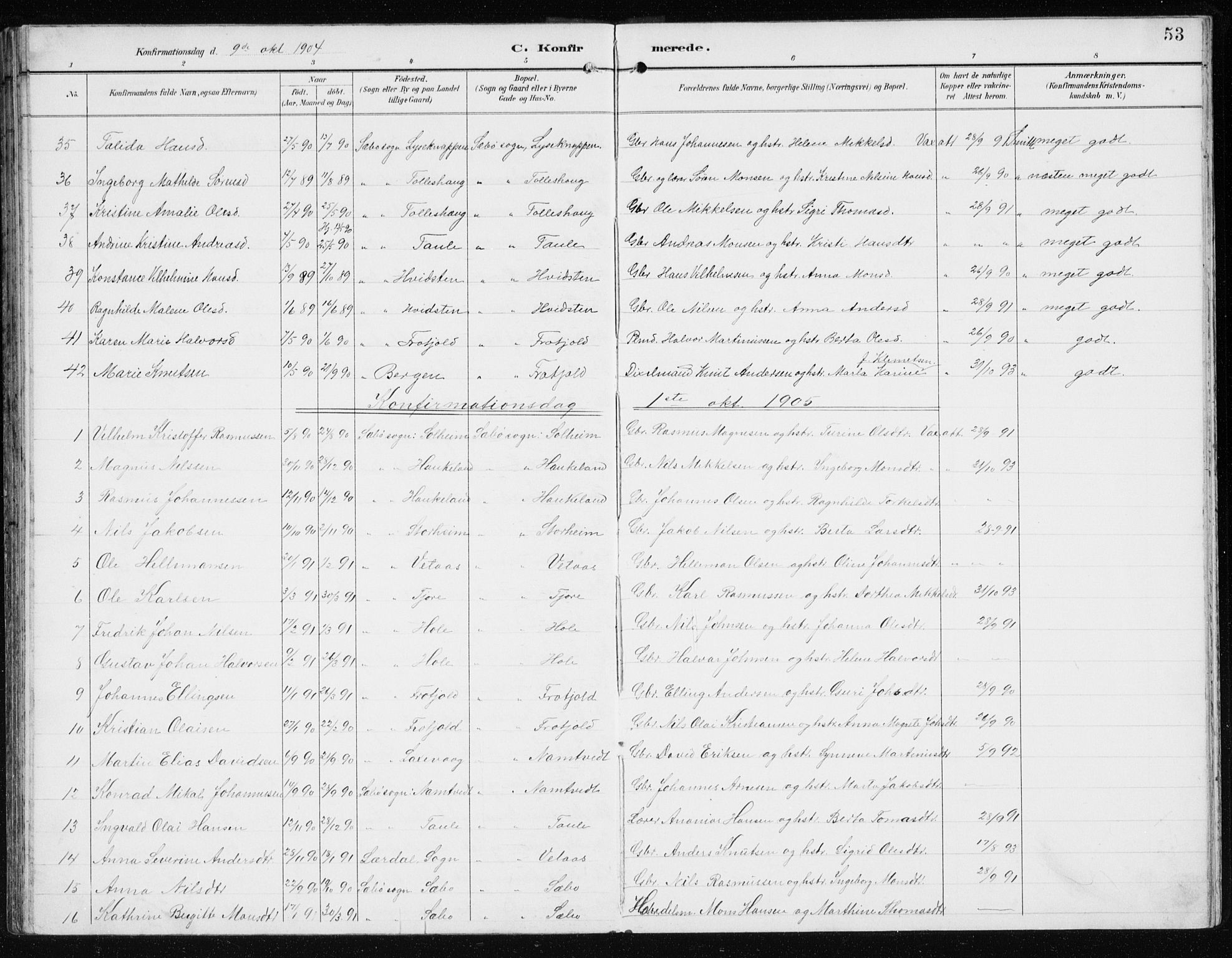 Manger sokneprestembete, AV/SAB-A-76801/H/Hab: Parish register (copy) no. D 3, 1895-1910, p. 53