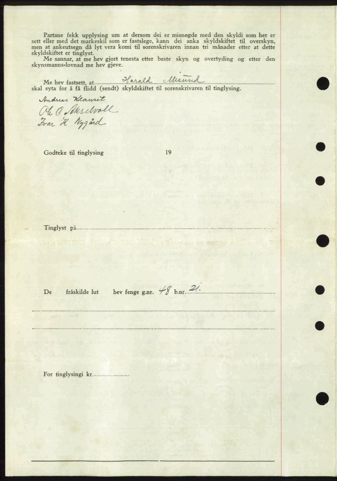 Romsdal sorenskriveri, SAT/A-4149/1/2/2C: Mortgage book no. A19, 1946-1946, Diary no: : 160/1946