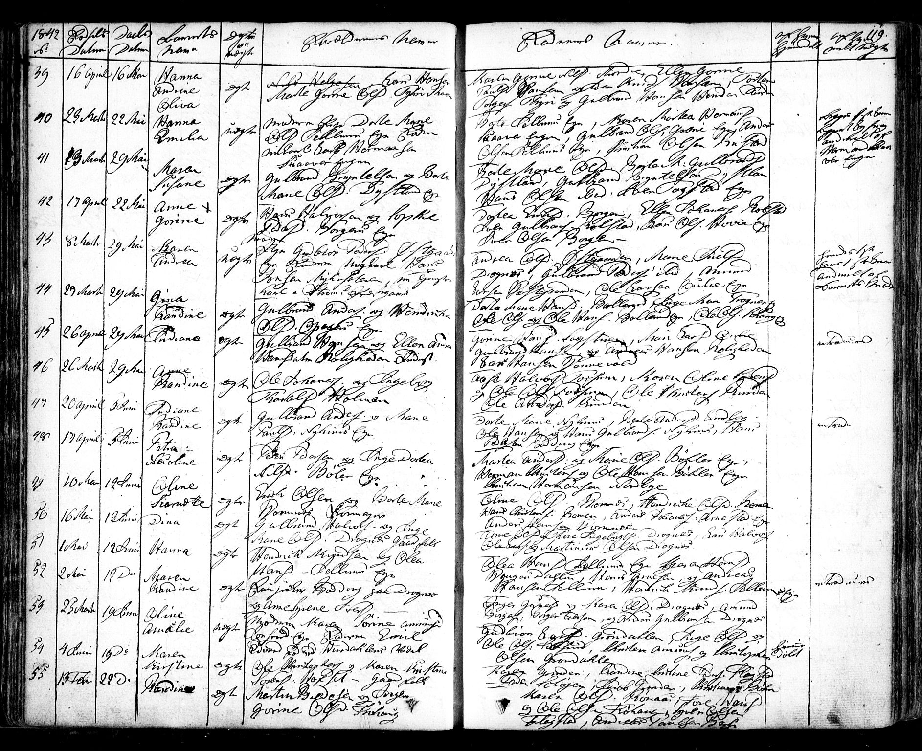 Nes prestekontor Kirkebøker, AV/SAO-A-10410/F/Fa/L0006: Parish register (official) no. I 6, 1833-1845, p. 119