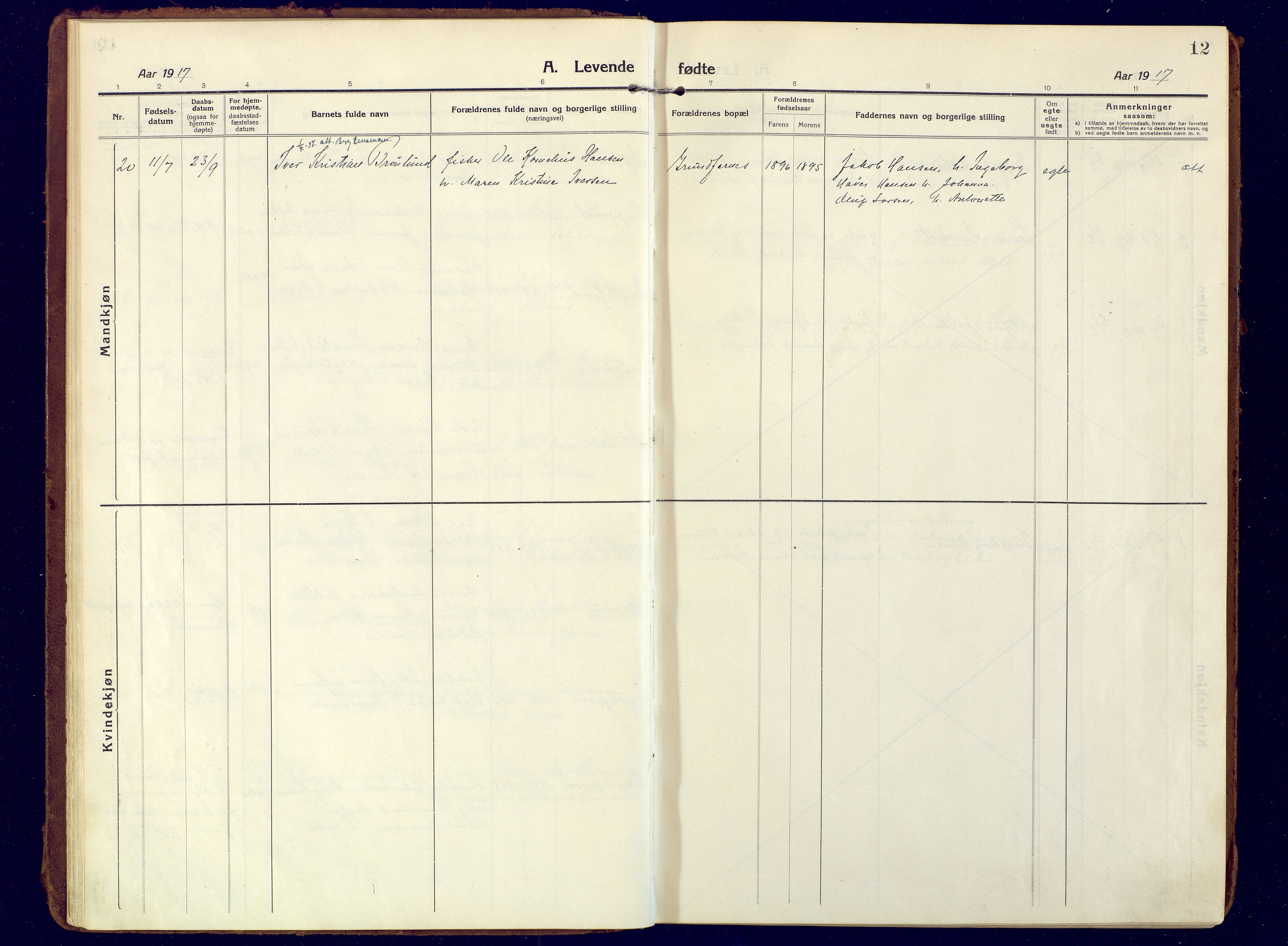 Berg sokneprestkontor, SATØ/S-1318/G/Ga/Gaa: Parish register (official) no. 10, 1916-1928, p. 12