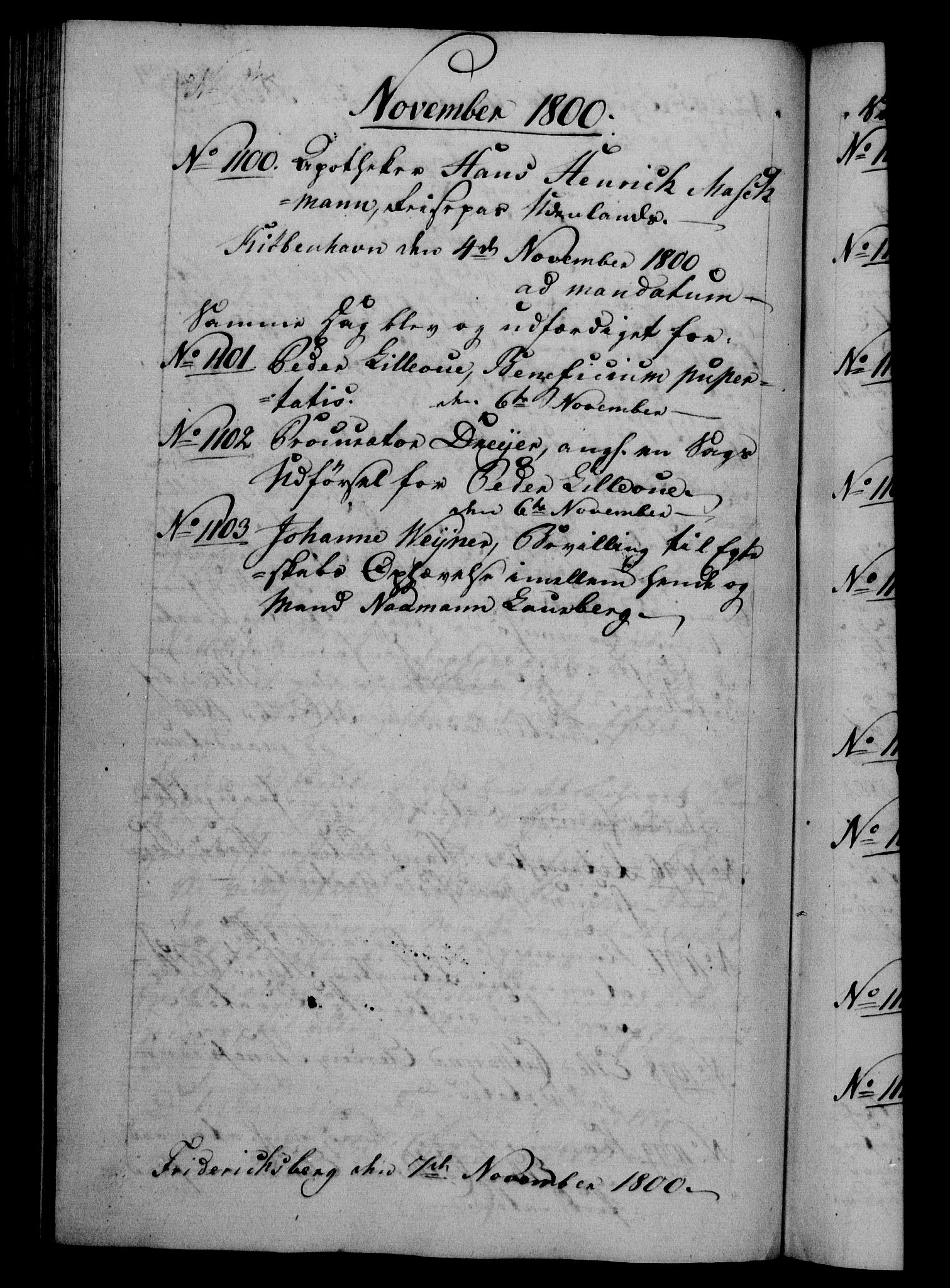 Danske Kanselli 1800-1814, RA/EA-3024/H/Hf/Hfb/Hfba/L0001: Registranter, 1800-1801, p. 324b