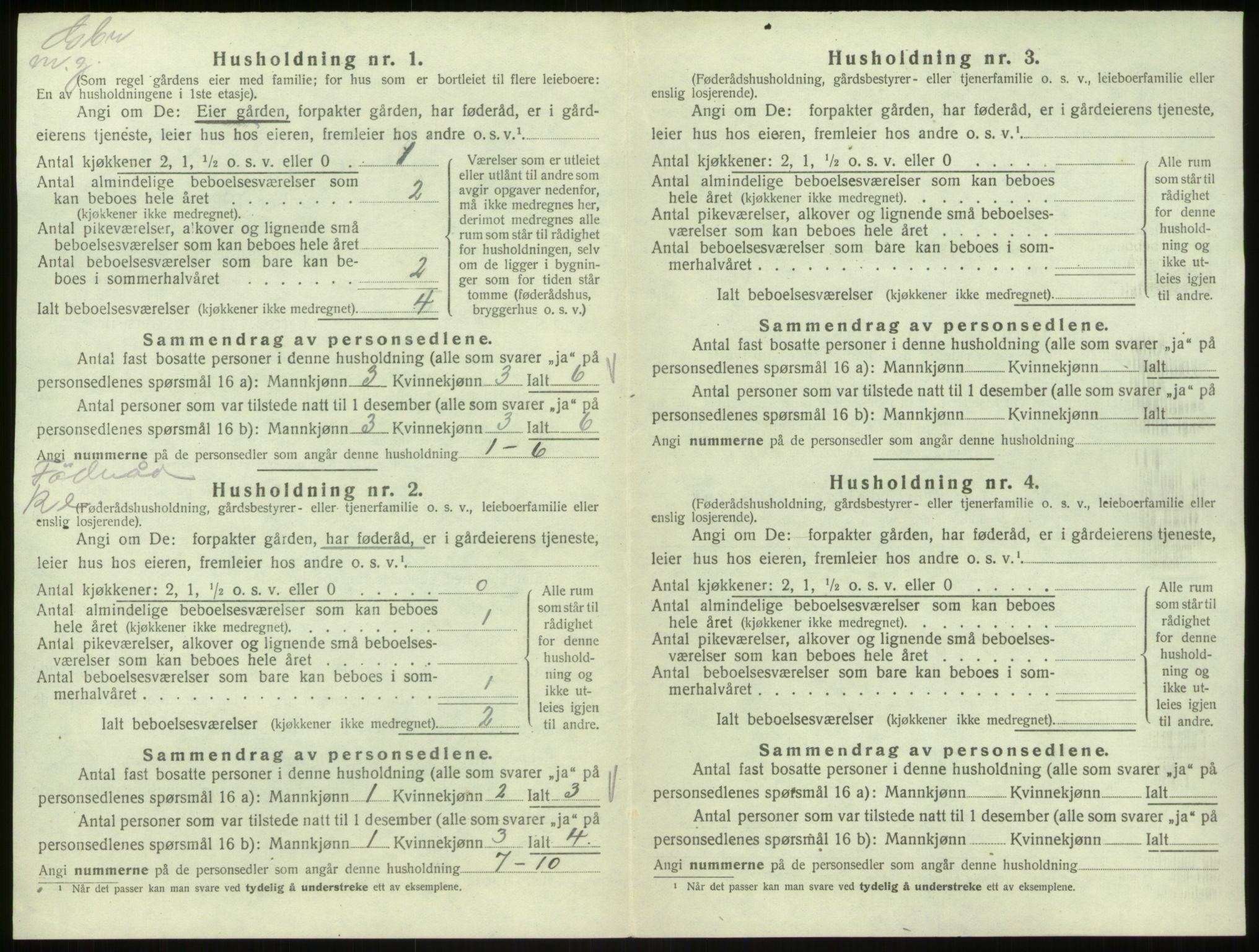 SAB, 1920 census for Hosanger, 1920, p. 107