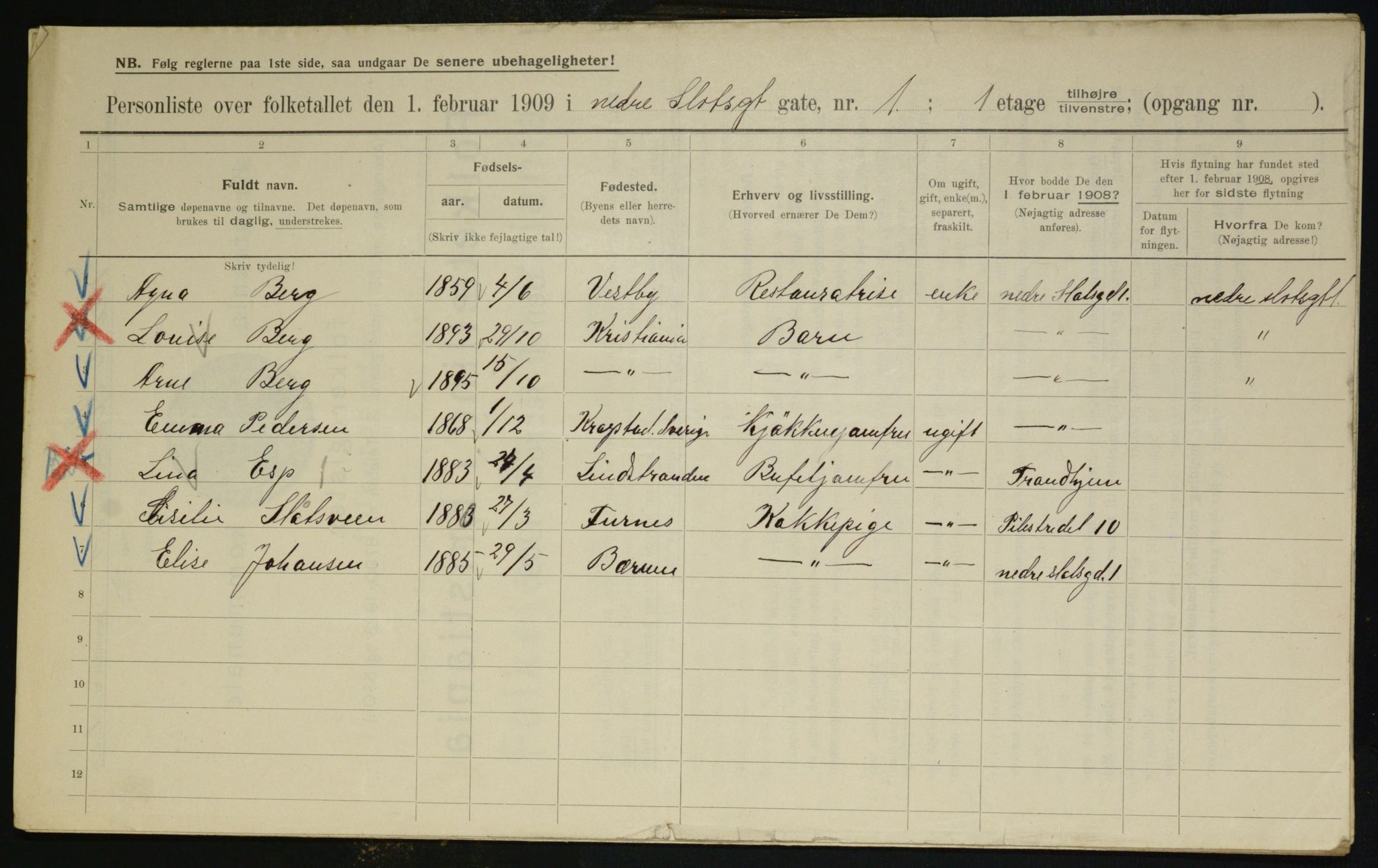 OBA, Municipal Census 1909 for Kristiania, 1909, p. 62941