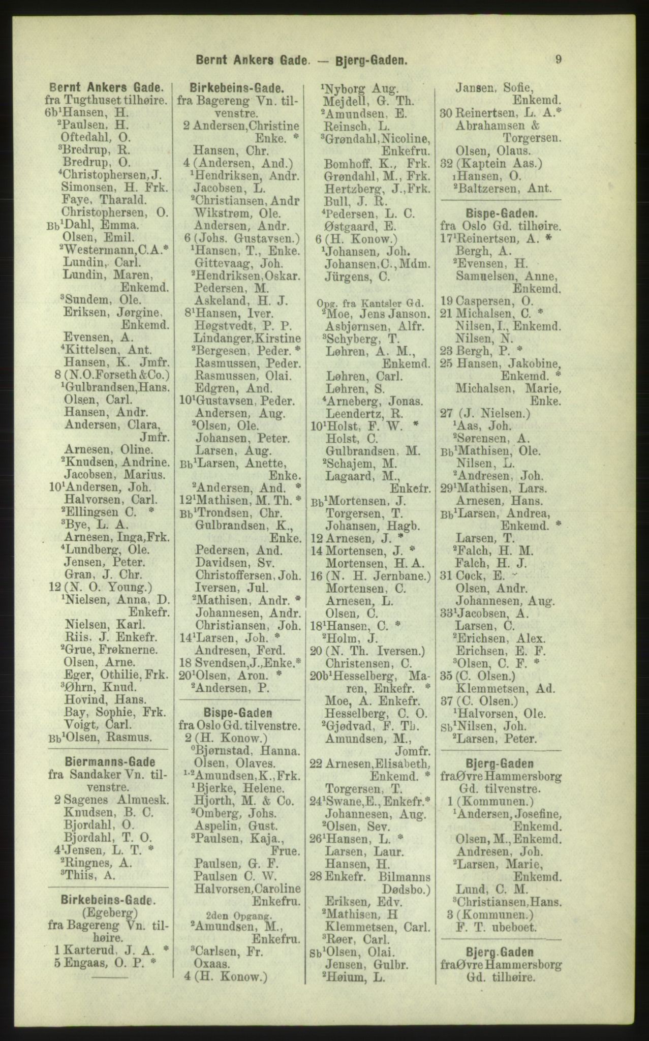 Kristiania/Oslo adressebok, PUBL/-, 1884, p. 9