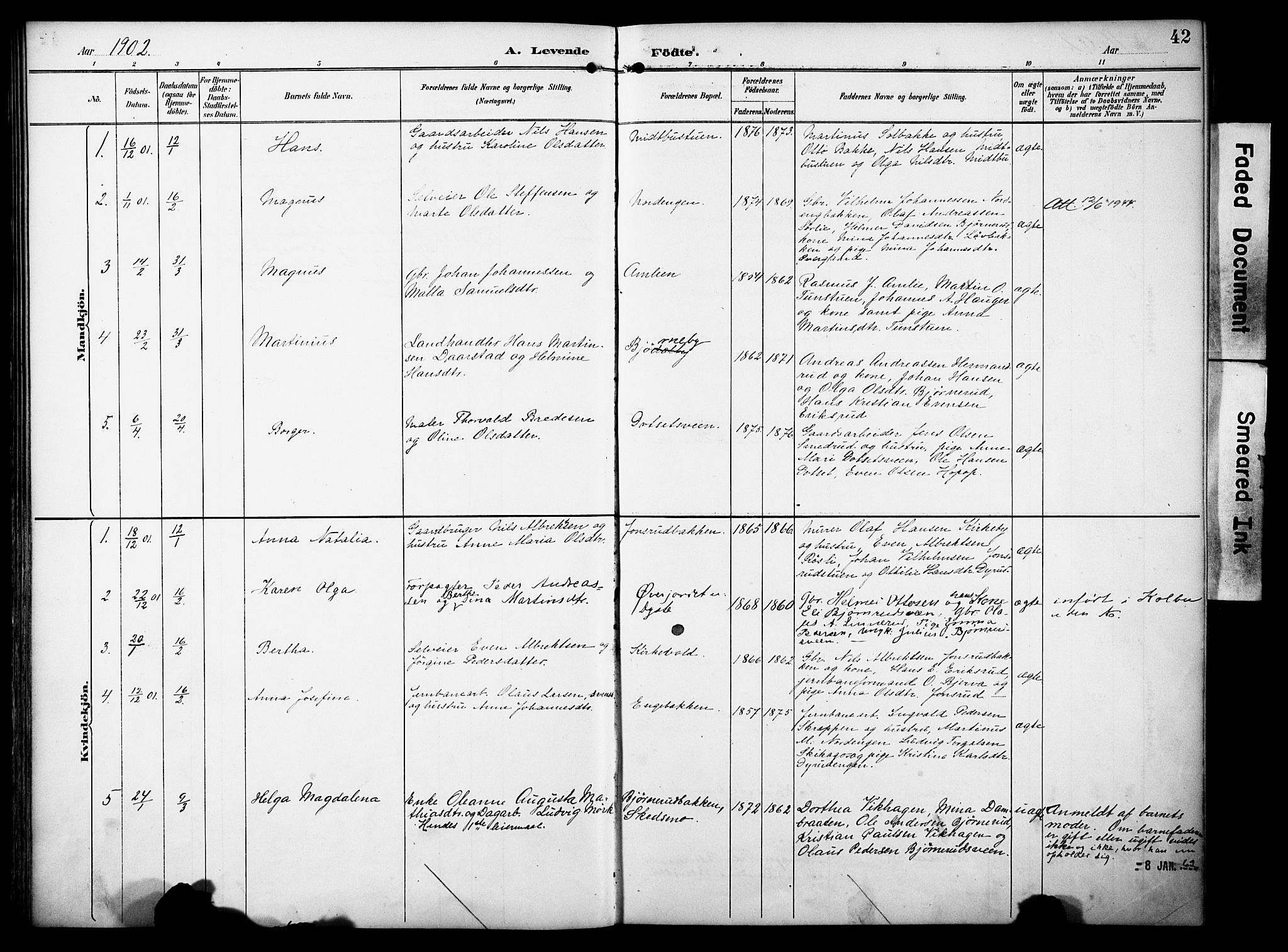 Vestre Toten prestekontor, SAH/PREST-108/H/Ha/Haa/L0012: Parish register (official) no. 12, 1890-1906, p. 42