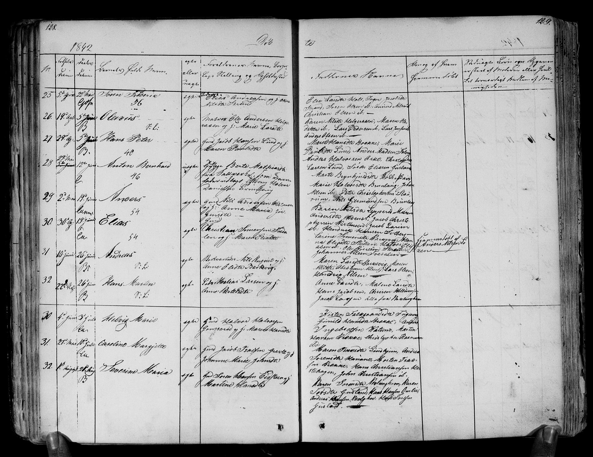 Brunlanes kirkebøker, AV/SAKO-A-342/F/Fa/L0003: Parish register (official) no. I 3, 1834-1845, p. 128-129