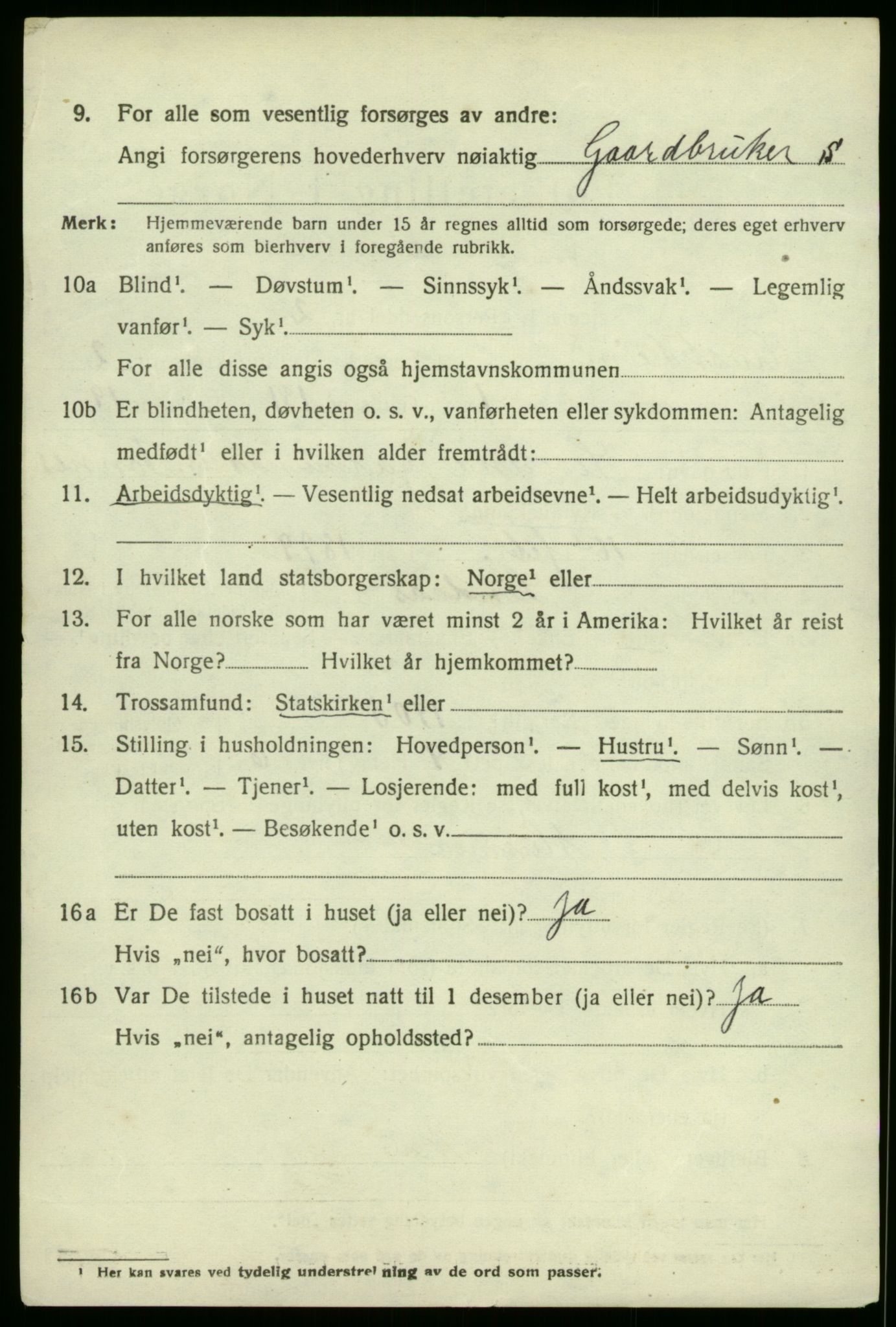 SAB, 1920 census for Austrheim, 1920, p. 1267