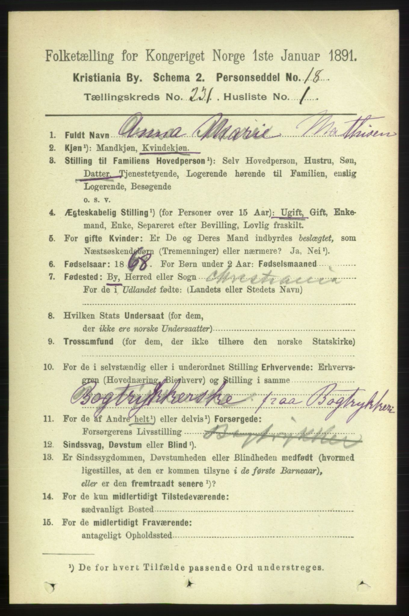 RA, 1891 census for 0301 Kristiania, 1891, p. 142522