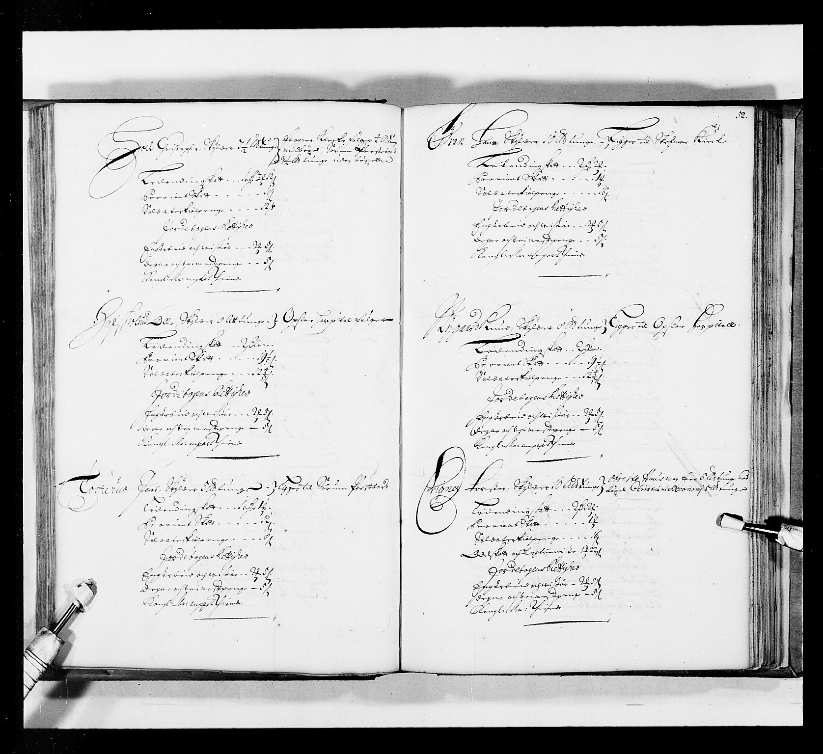 Stattholderembetet 1572-1771, AV/RA-EA-2870/Ek/L0035/0001: Jordebøker 1662-1720: / Matrikkel for Nedre Romerike, 1695, p. 51b-52a