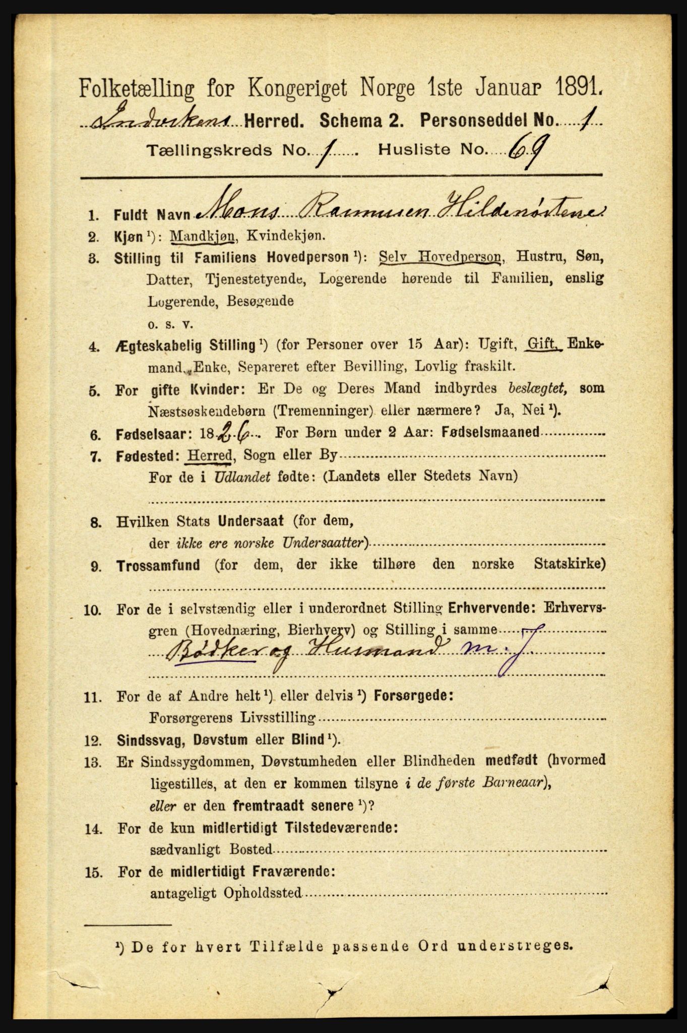 RA, 1891 census for 1447 Innvik, 1891, p. 538