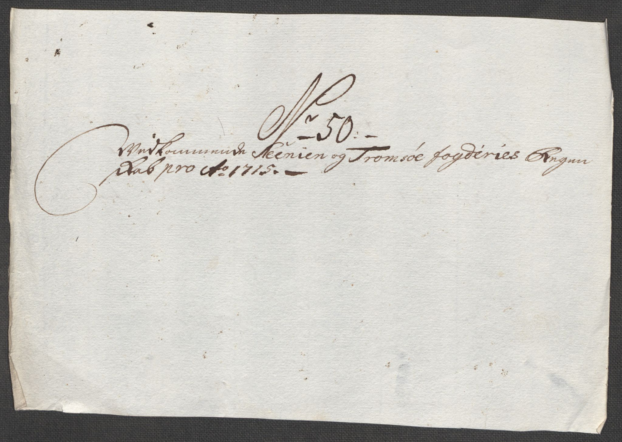 Rentekammeret inntil 1814, Reviderte regnskaper, Fogderegnskap, AV/RA-EA-4092/R68/L4761: Fogderegnskap Senja og Troms, 1715, p. 251