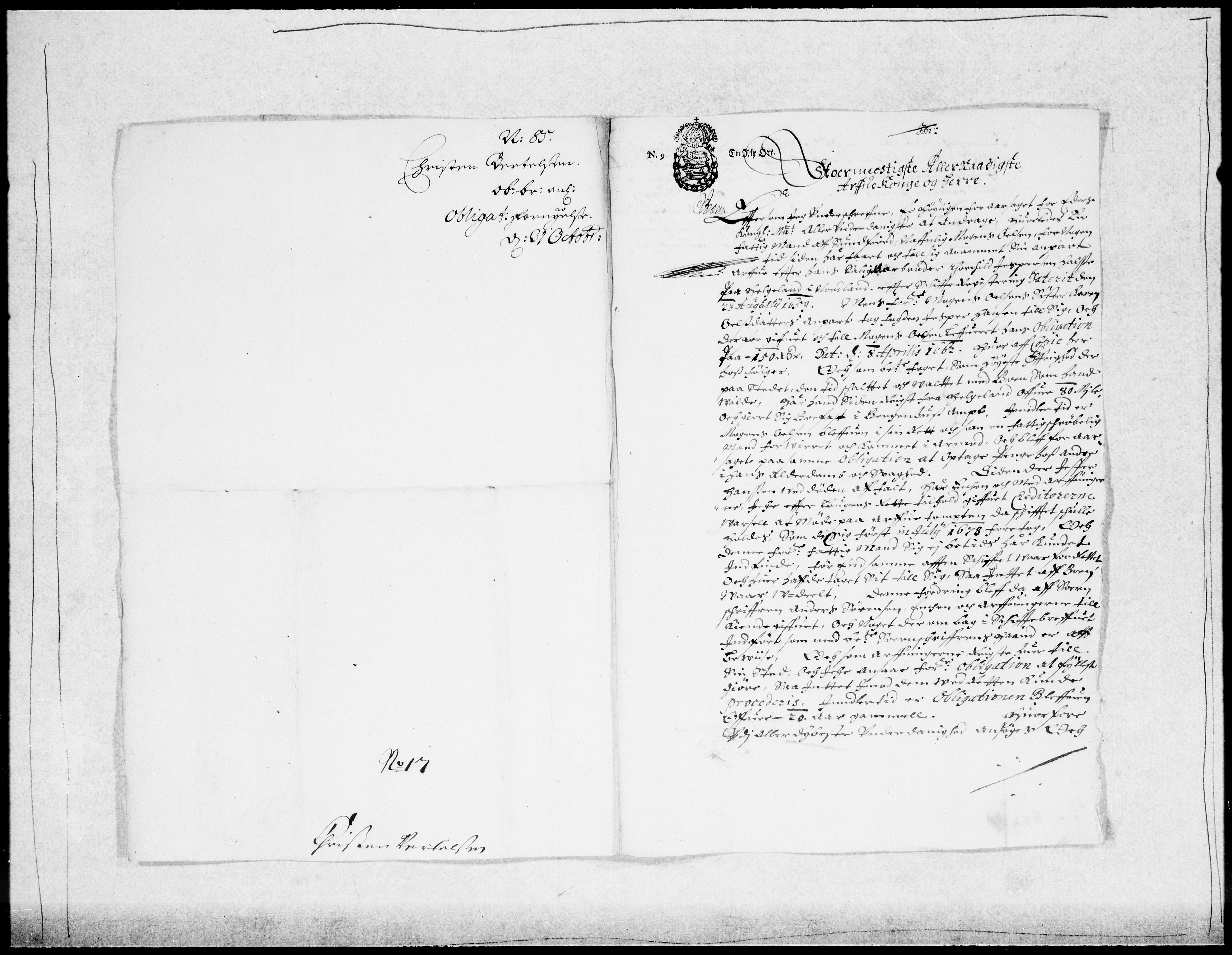 Danske Kanselli 1572-1799, RA/EA-3023/F/Fc/Fcc/Fcca/L0039: Norske innlegg 1572-1799, 1685-1686, p. 89