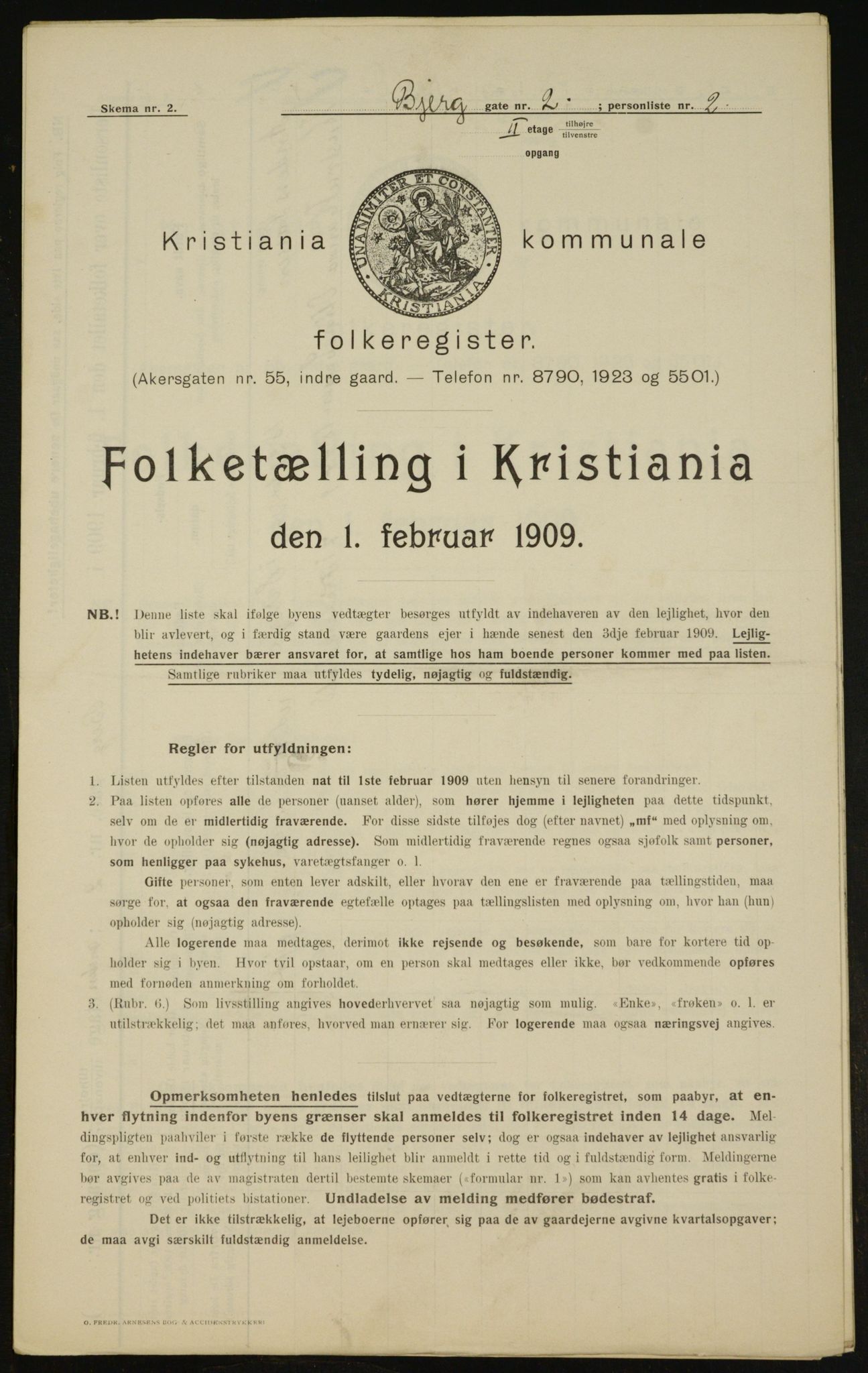 OBA, Municipal Census 1909 for Kristiania, 1909, p. 4917