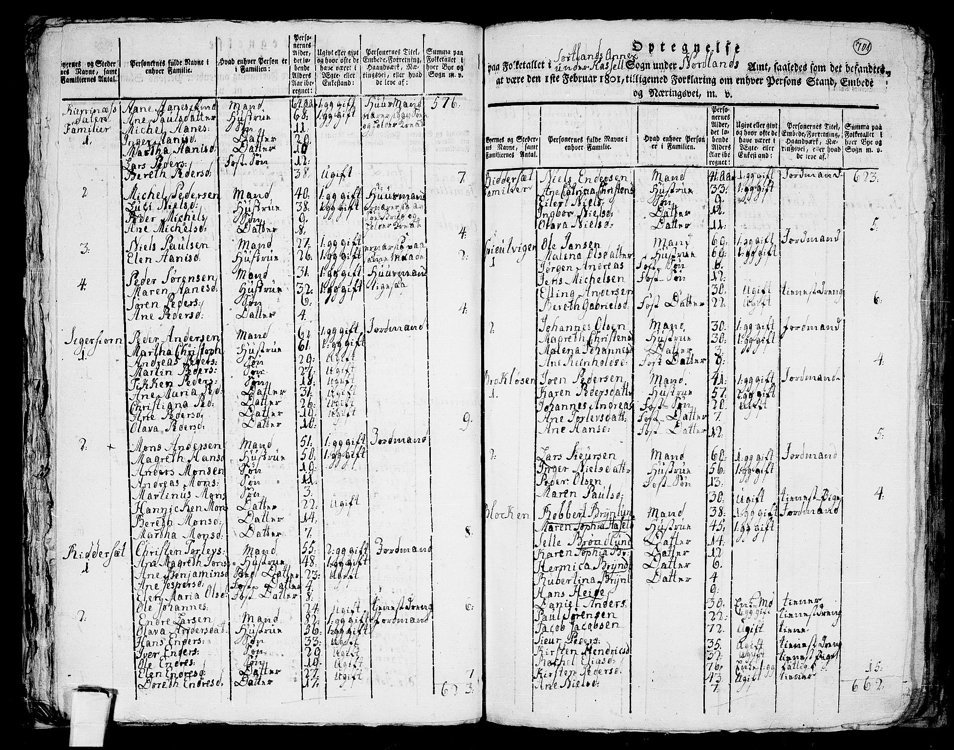 RA, 1801 census for 1866P Hadsel, 1801, p. 700b-701a