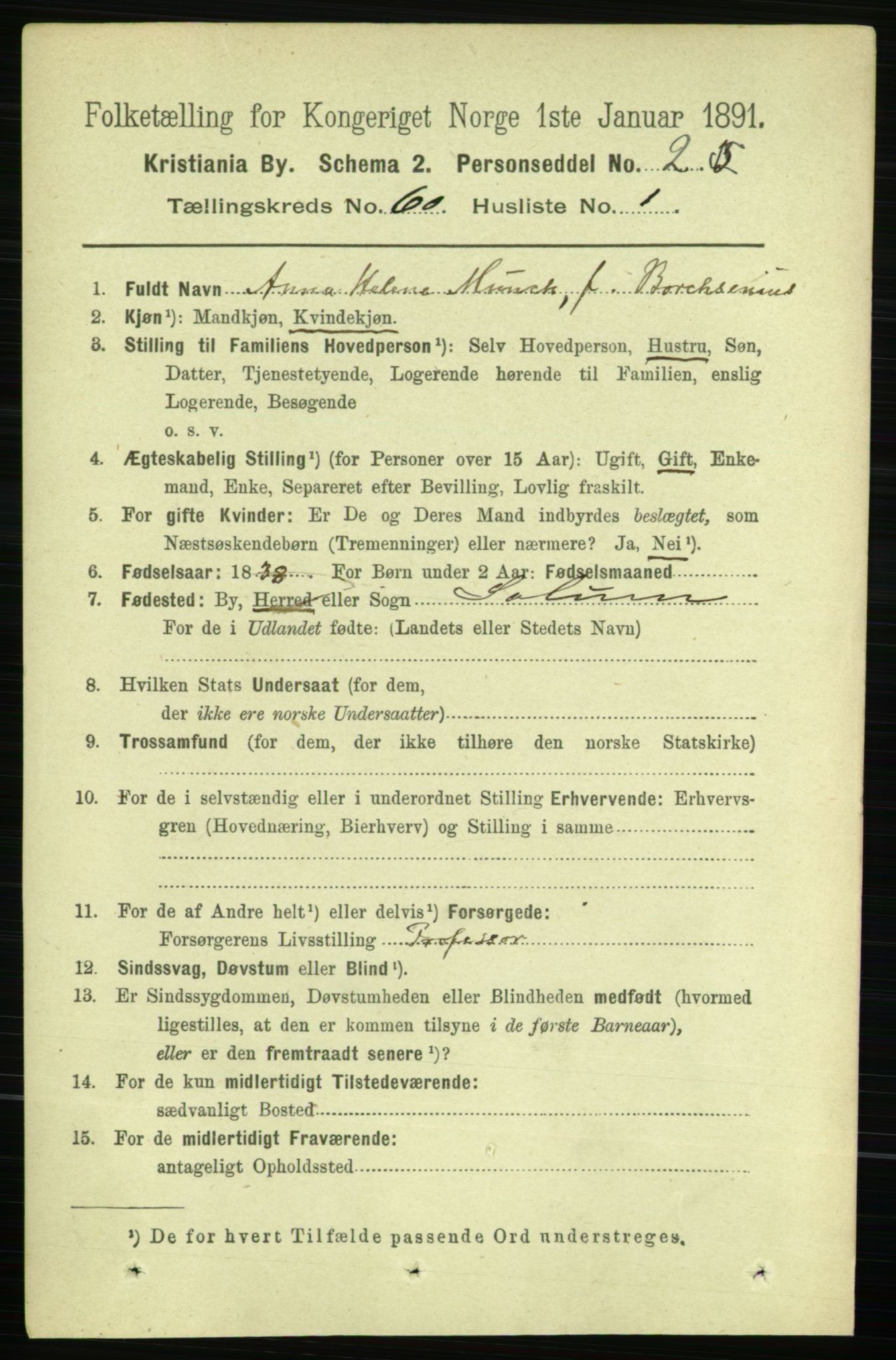 RA, 1891 census for 0301 Kristiania, 1891, p. 31911