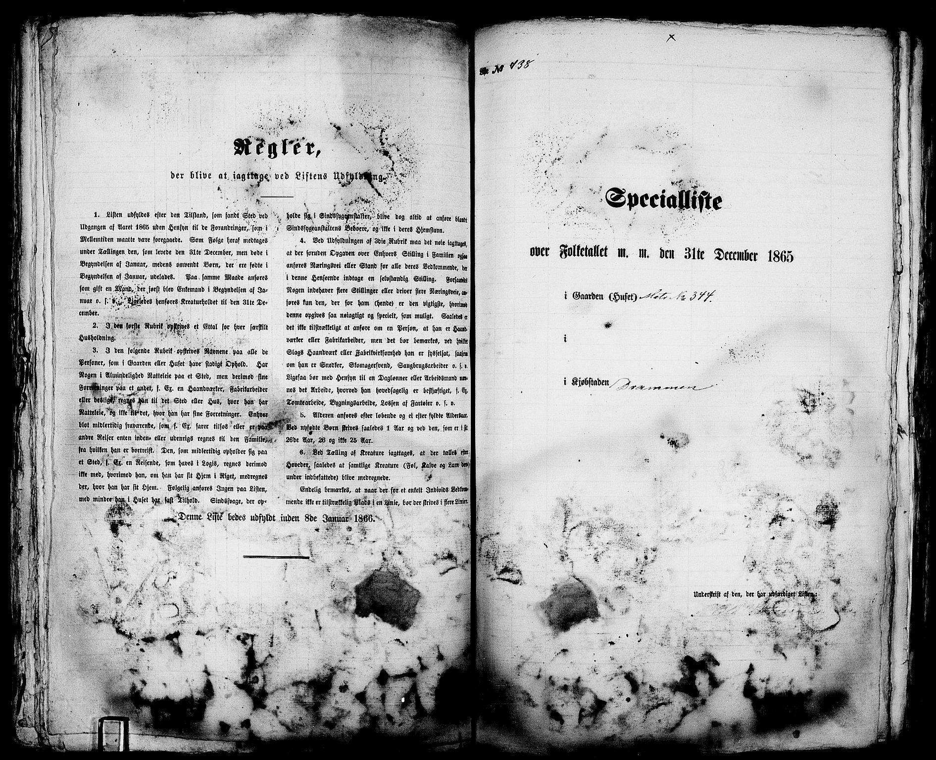 RA, 1865 census for Bragernes in Drammen, 1865, p. 923