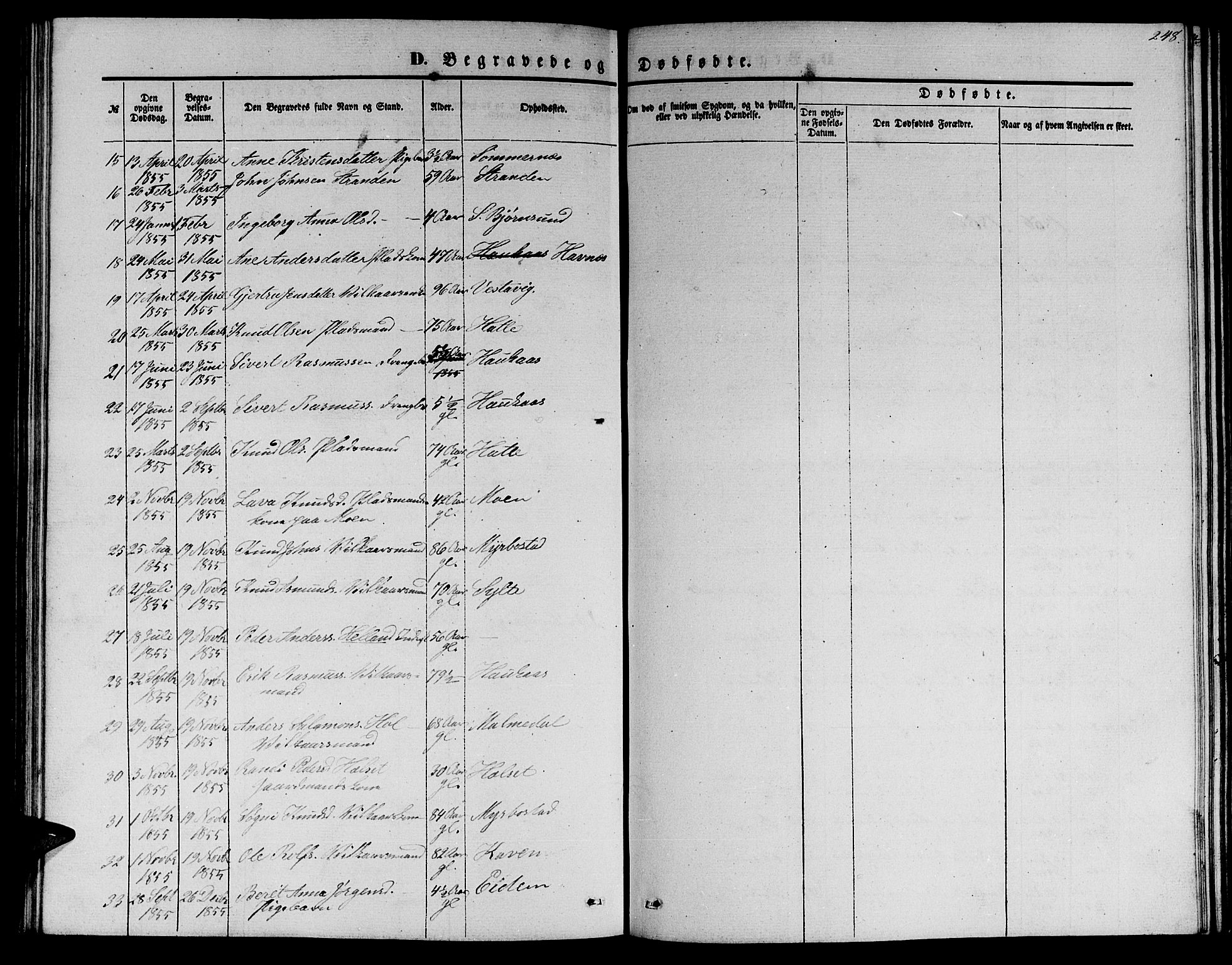 Ministerialprotokoller, klokkerbøker og fødselsregistre - Møre og Romsdal, SAT/A-1454/565/L0753: Parish register (copy) no. 565C02, 1845-1870, p. 248