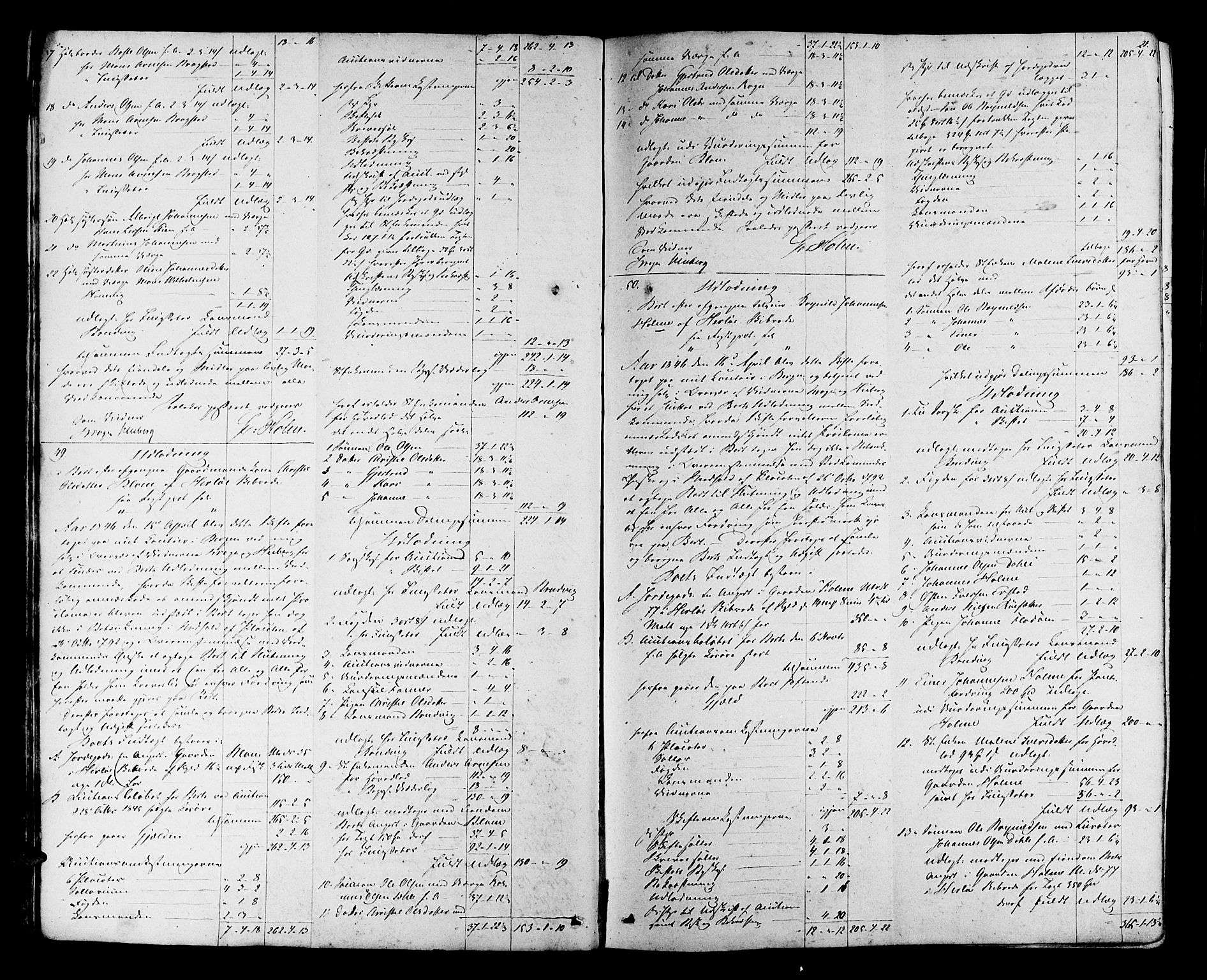 Nordhordland sorenskrivar, AV/SAB-A-2901/1/H/Hd/Hda/L0003: Skifteutlodningsprotokollar, 1846-1851, p. 20b-21a