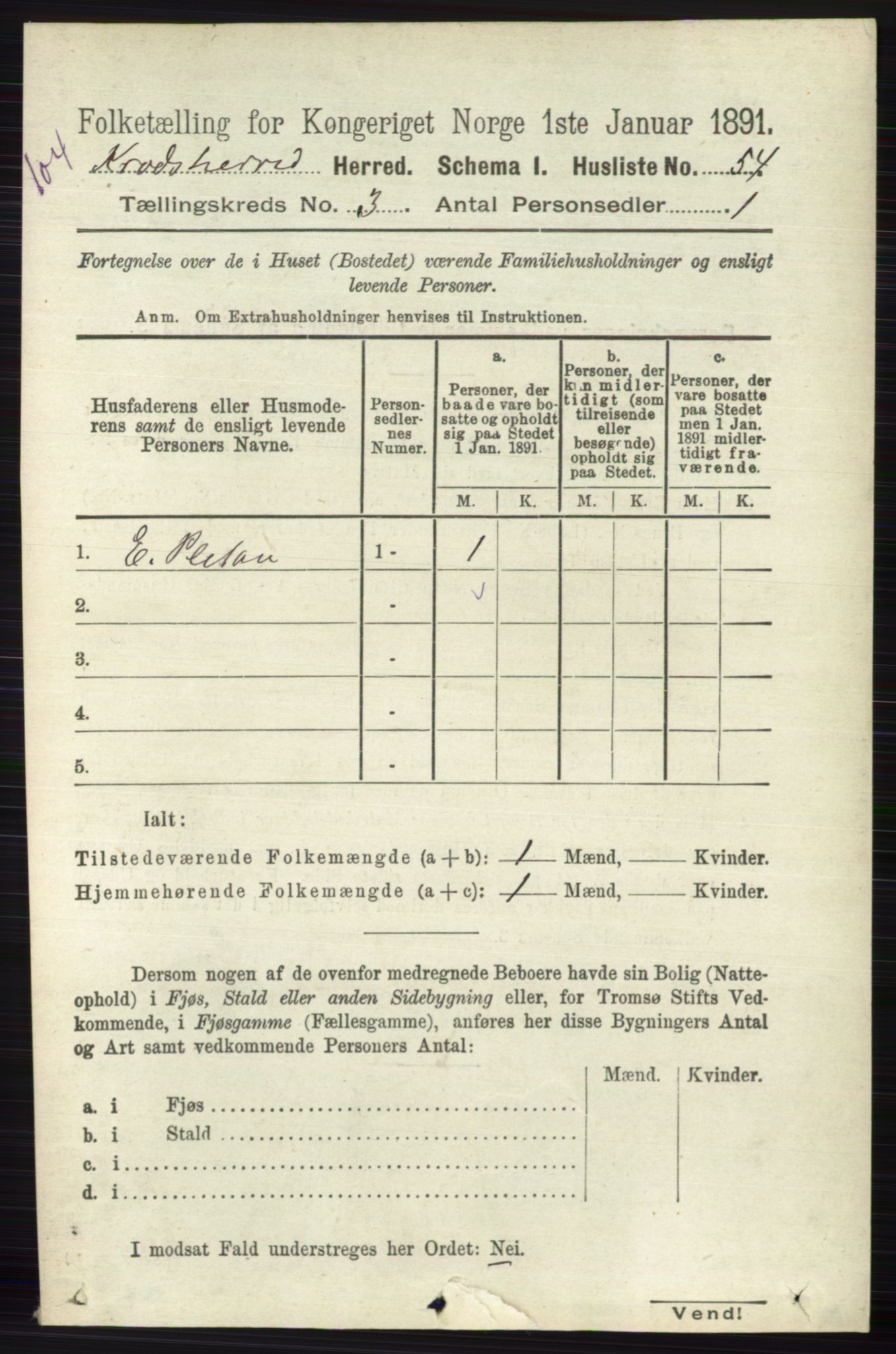 RA, 1891 census for 0621 Sigdal, 1891, p. 5575