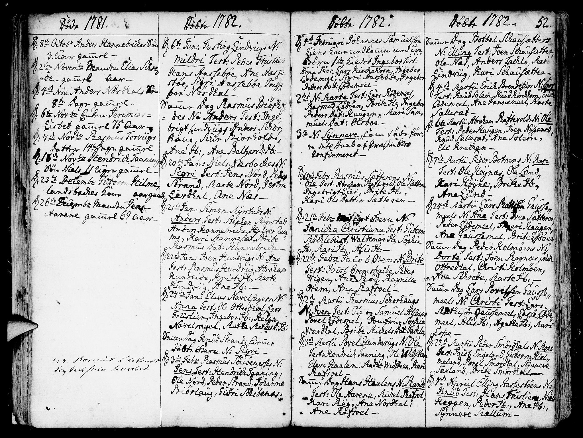 Eid sokneprestembete, AV/SAB-A-82301/H/Haa/Haaa/L0003: Parish register (official) no. A 3, 1770-1805, p. 52