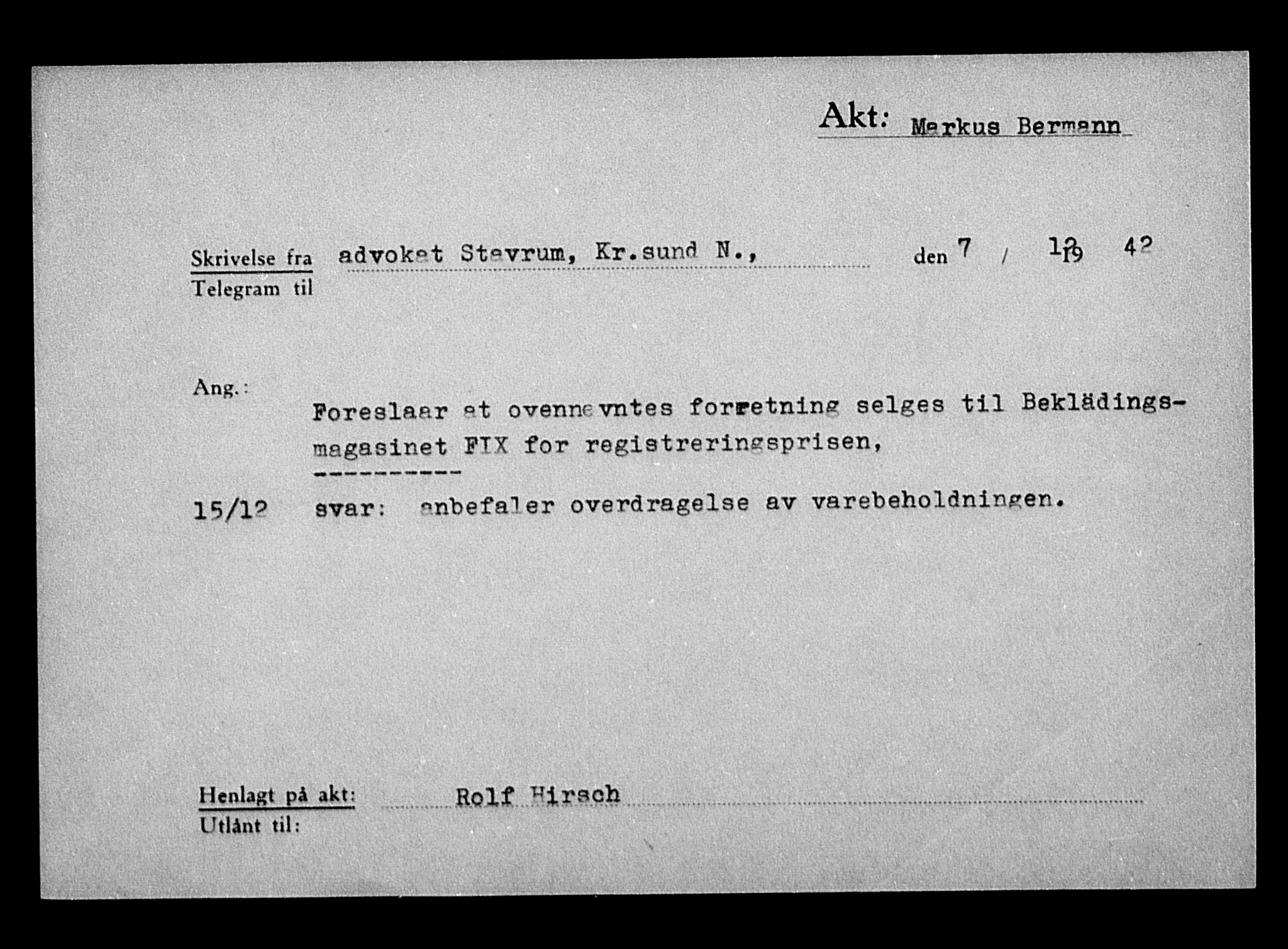 Justisdepartementet, Tilbakeføringskontoret for inndratte formuer, AV/RA-S-1564/H/Hc/Hcb/L0910: --, 1945-1947, p. 192