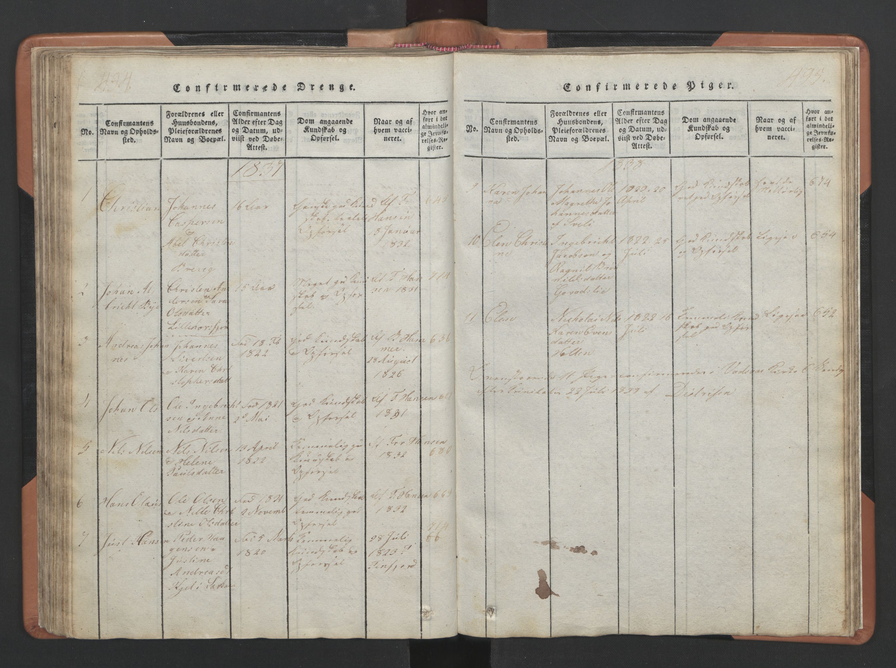 Ministerialprotokoller, klokkerbøker og fødselsregistre - Nordland, SAT/A-1459/810/L0157: Parish register (copy) no. 810C01, 1819-1842, p. 494-495