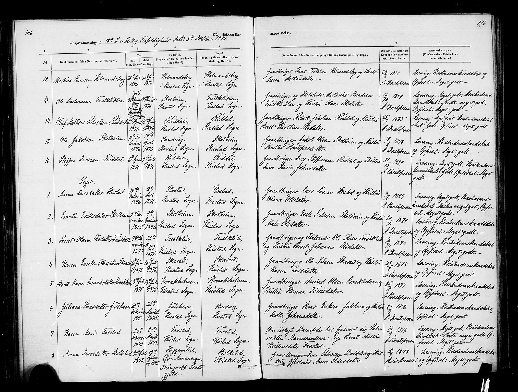 Ministerialprotokoller, klokkerbøker og fødselsregistre - Møre og Romsdal, SAT/A-1454/567/L0778: Parish register (official) no. 567A01, 1881-1903, p. 146