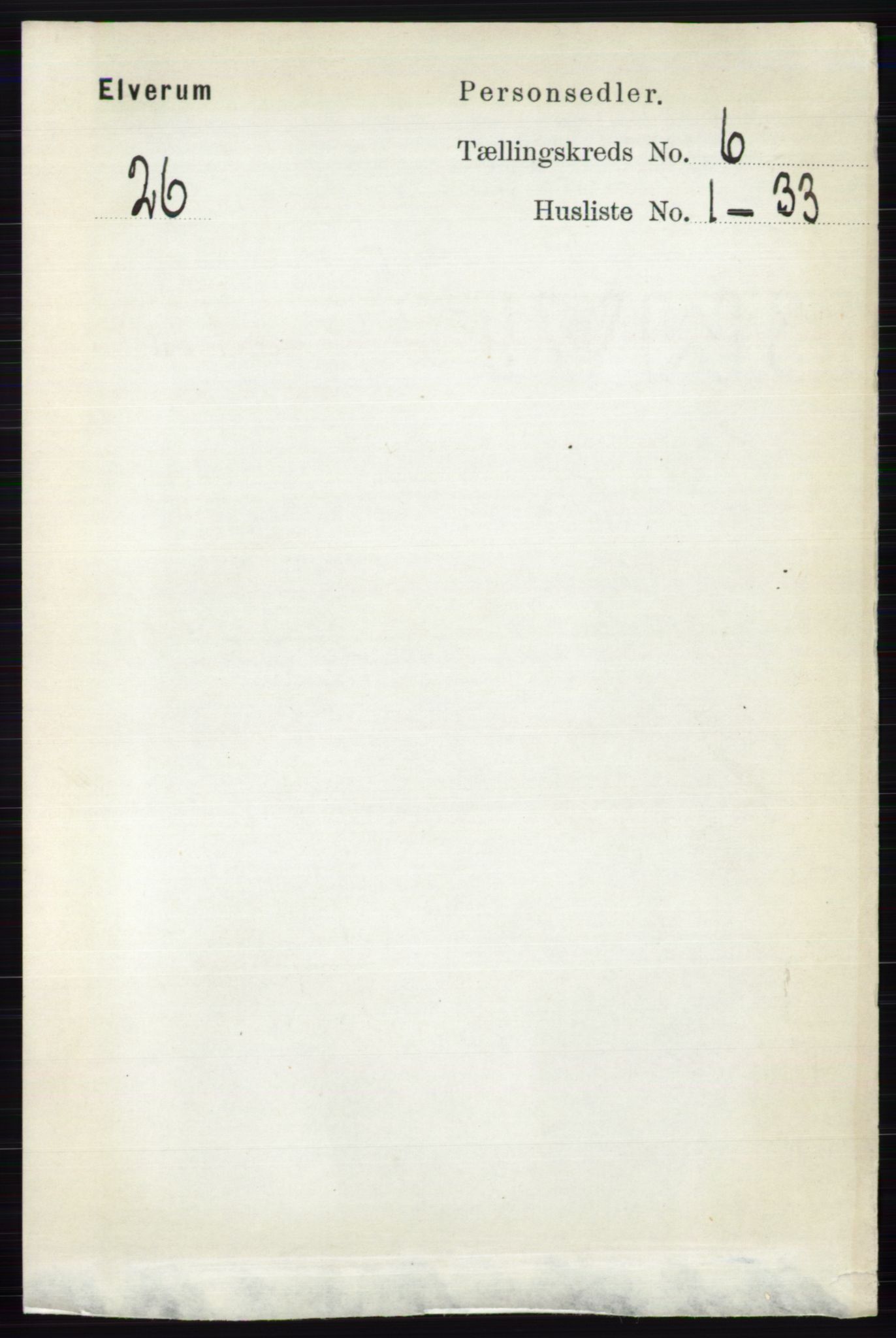 RA, 1891 census for 0427 Elverum, 1891, p. 4354