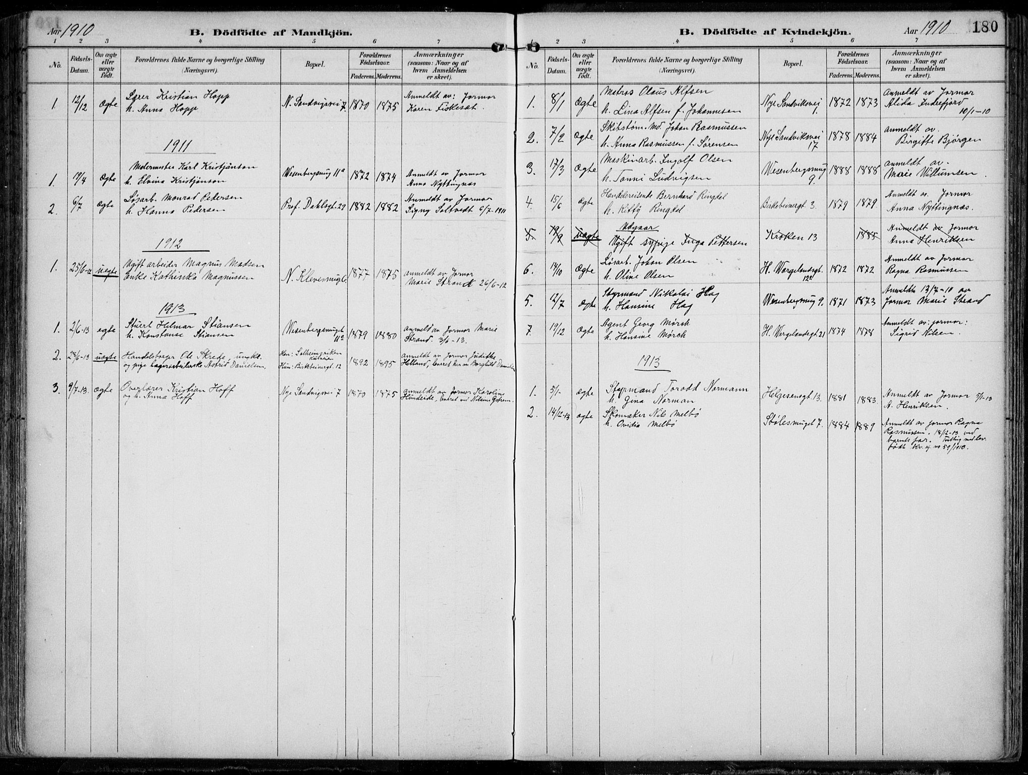 Mariakirken Sokneprestembete, SAB/A-76901/H/Hab/L0005: Parish register (copy) no. A 5, 1893-1913, p. 180