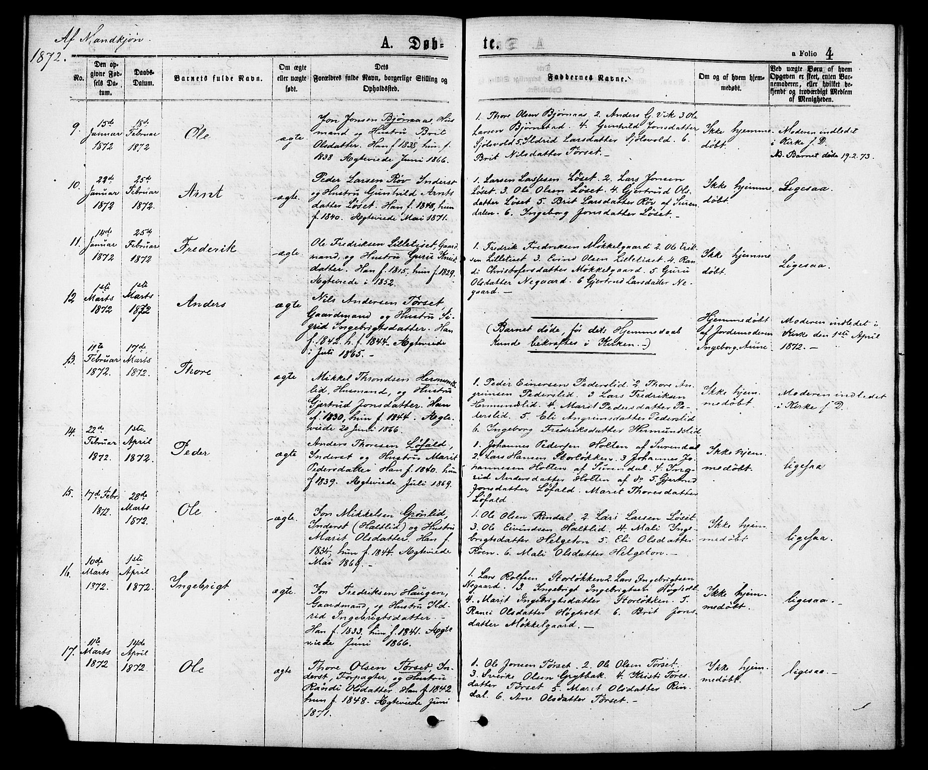 Ministerialprotokoller, klokkerbøker og fødselsregistre - Møre og Romsdal, AV/SAT-A-1454/598/L1068: Parish register (official) no. 598A02, 1872-1881, p. 4