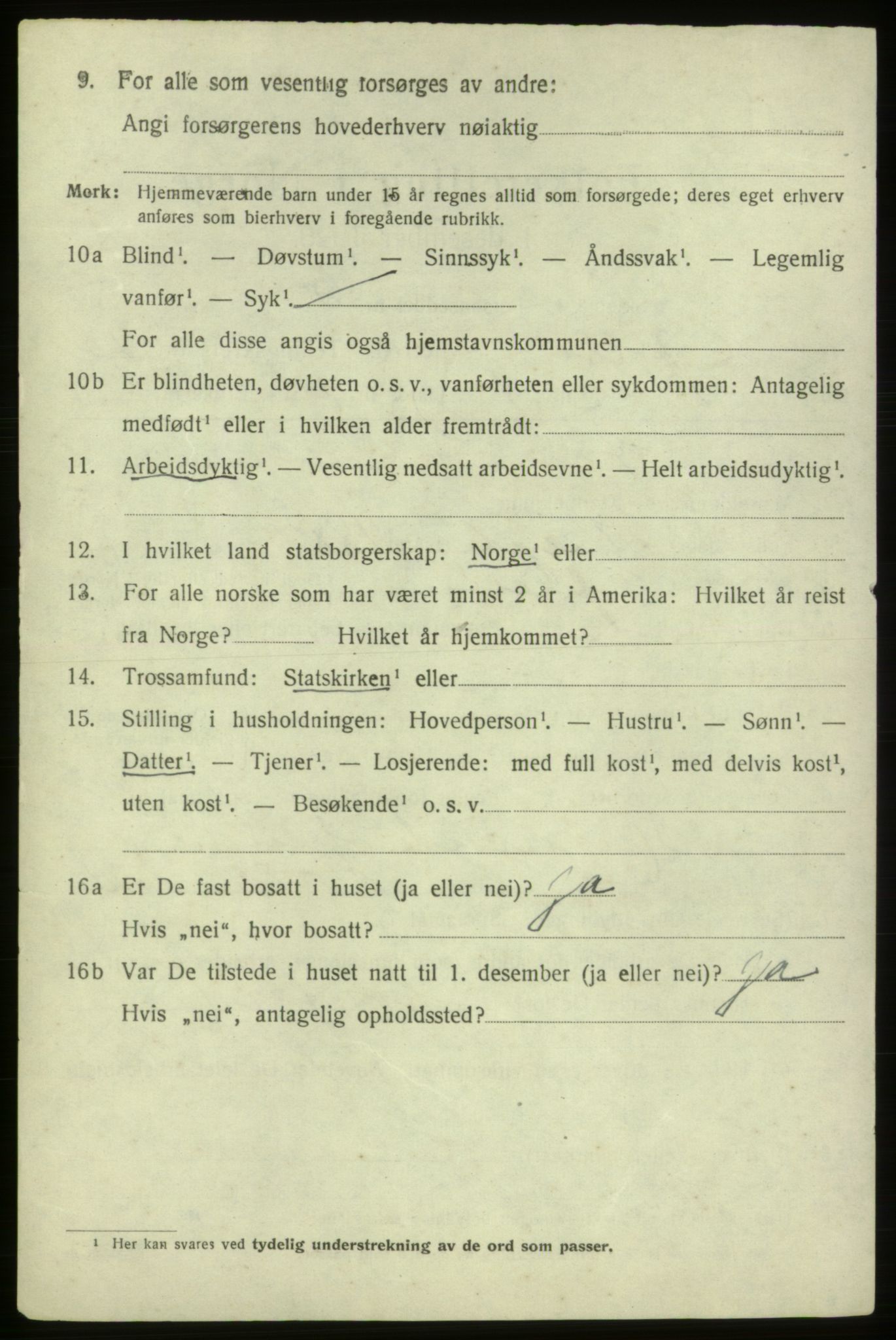 SAB, 1920 census for Ølen, 1920, p. 908