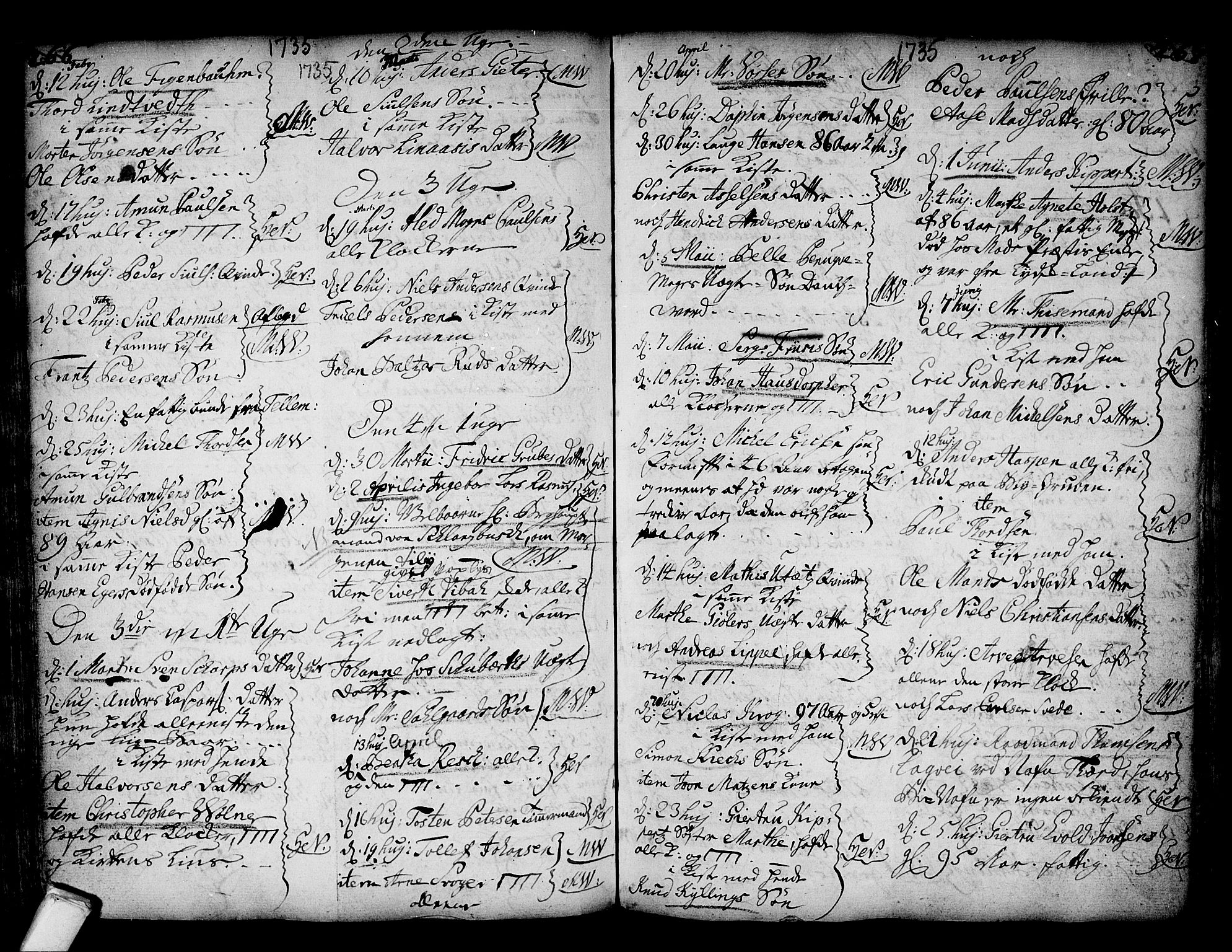 Kongsberg kirkebøker, AV/SAKO-A-22/F/Fa/L0002: Parish register (official) no. I 2, 1721-1743, p. 266-267