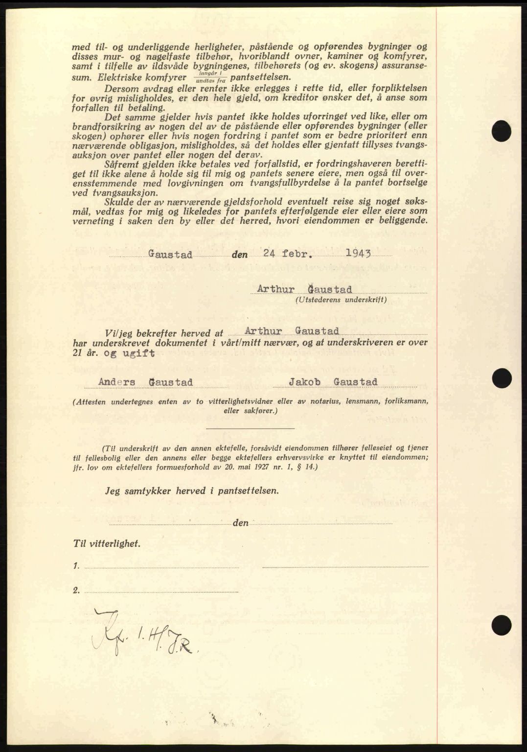 Nordmøre sorenskriveri, AV/SAT-A-4132/1/2/2Ca: Mortgage book no. B90, 1942-1943, Diary no: : 639/1943