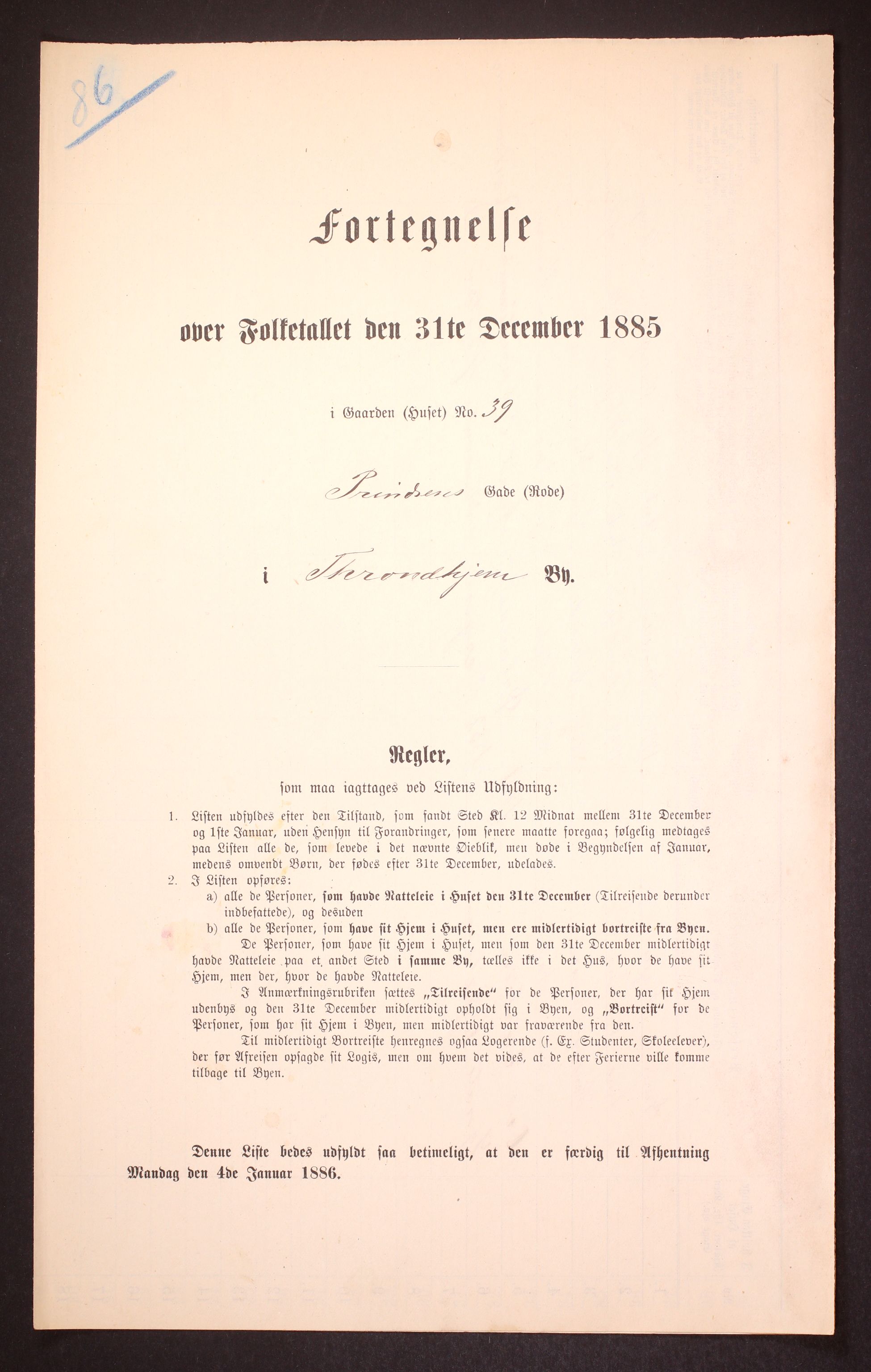 SAT, 1885 census for 1601 Trondheim, 1885, p. 1299