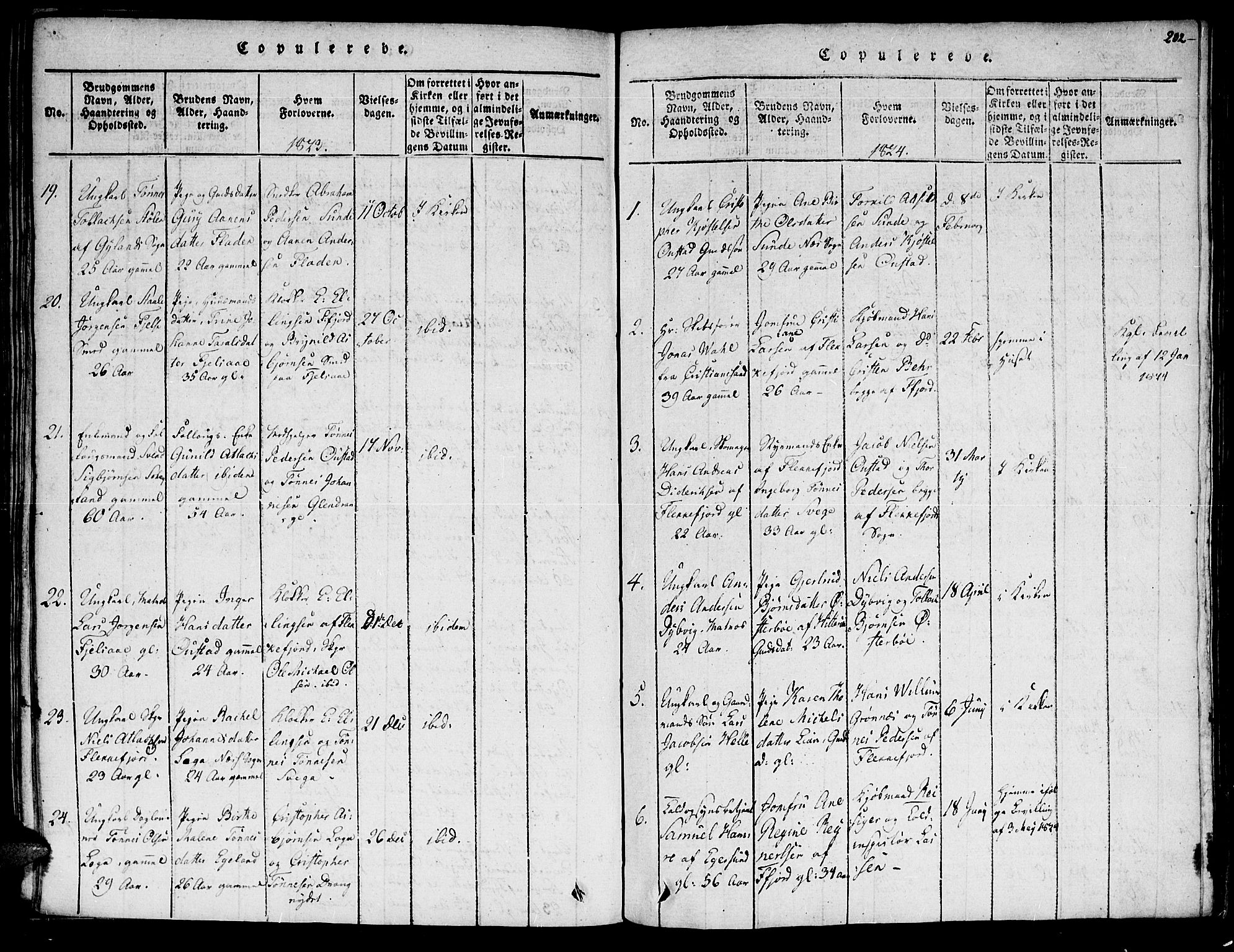 Flekkefjord sokneprestkontor, AV/SAK-1111-0012/F/Fa/Fac/L0002: Parish register (official) no. A 2, 1815-1826, p. 202