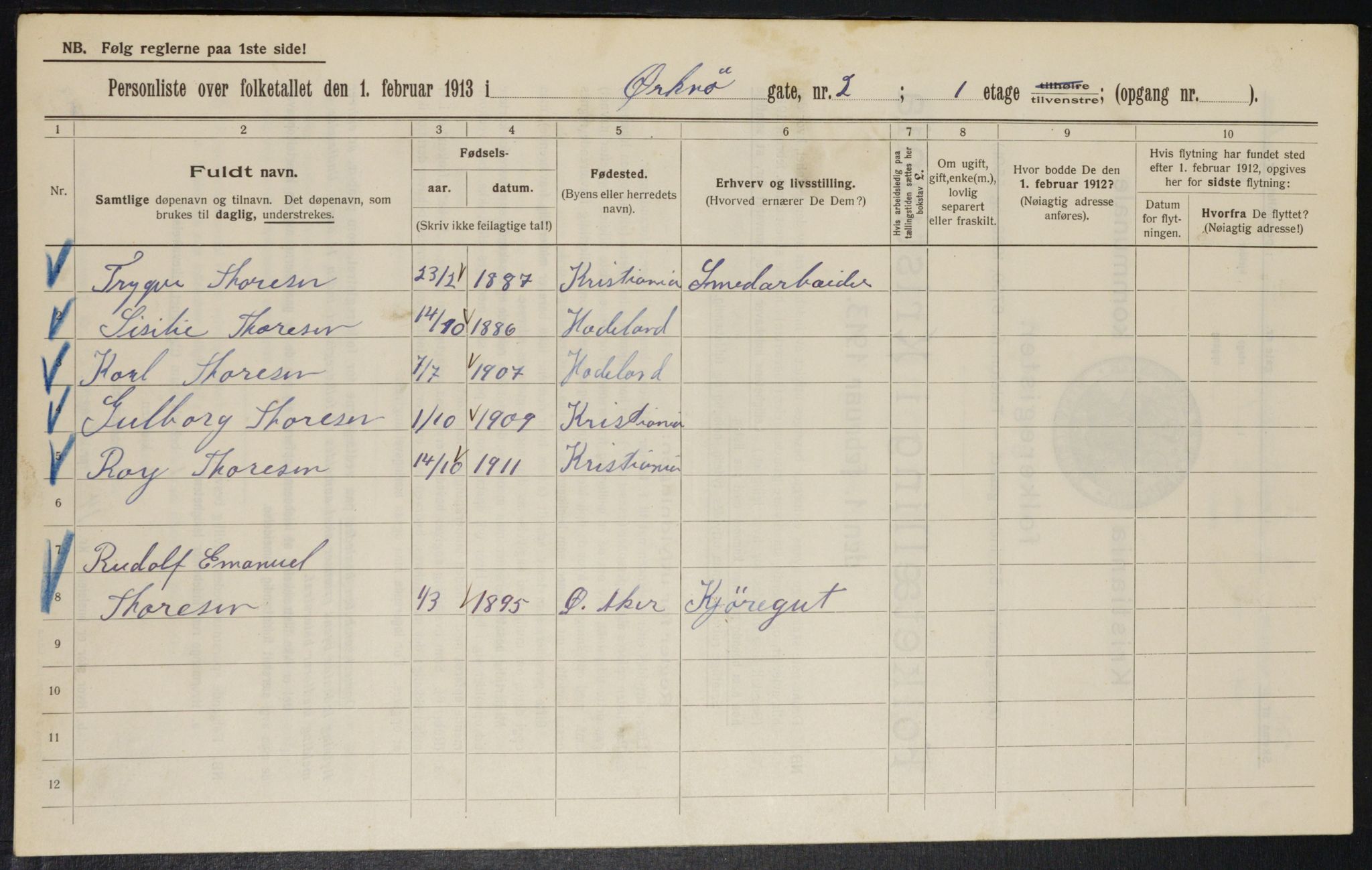 OBA, Municipal Census 1914 for Kristiania, 1914, p. 75953