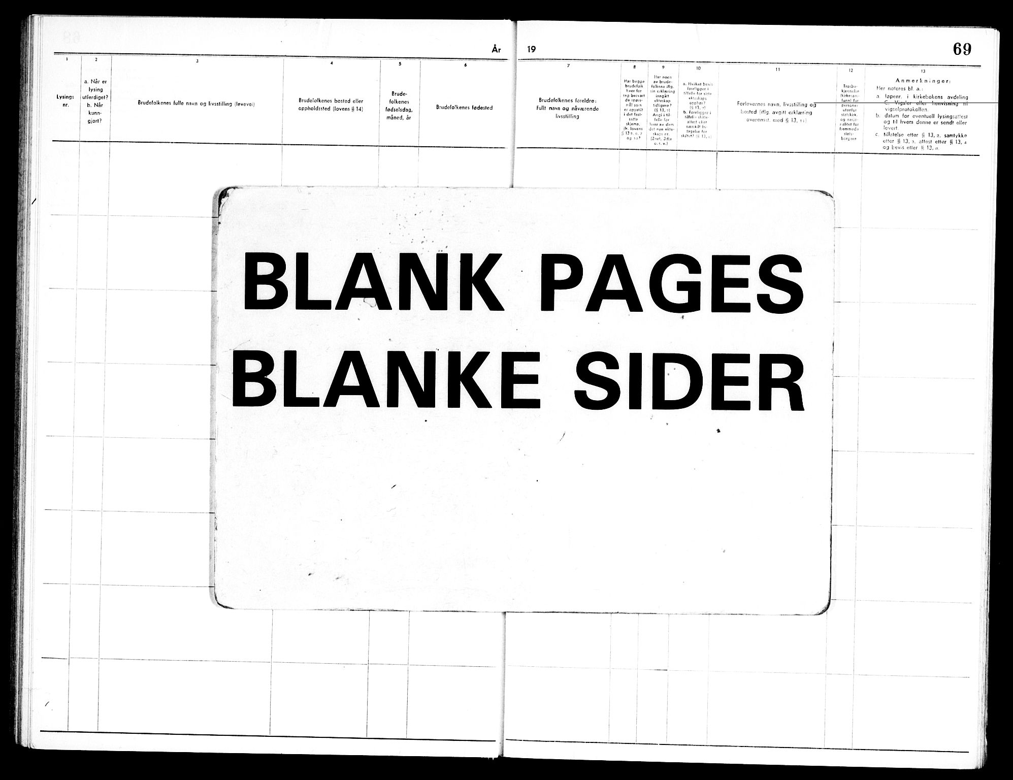 Torshov prestekontor Kirkebøker, SAO/A-10238a/H/Ha/L0007: Banns register no. 7, 1969-1976, p. 69