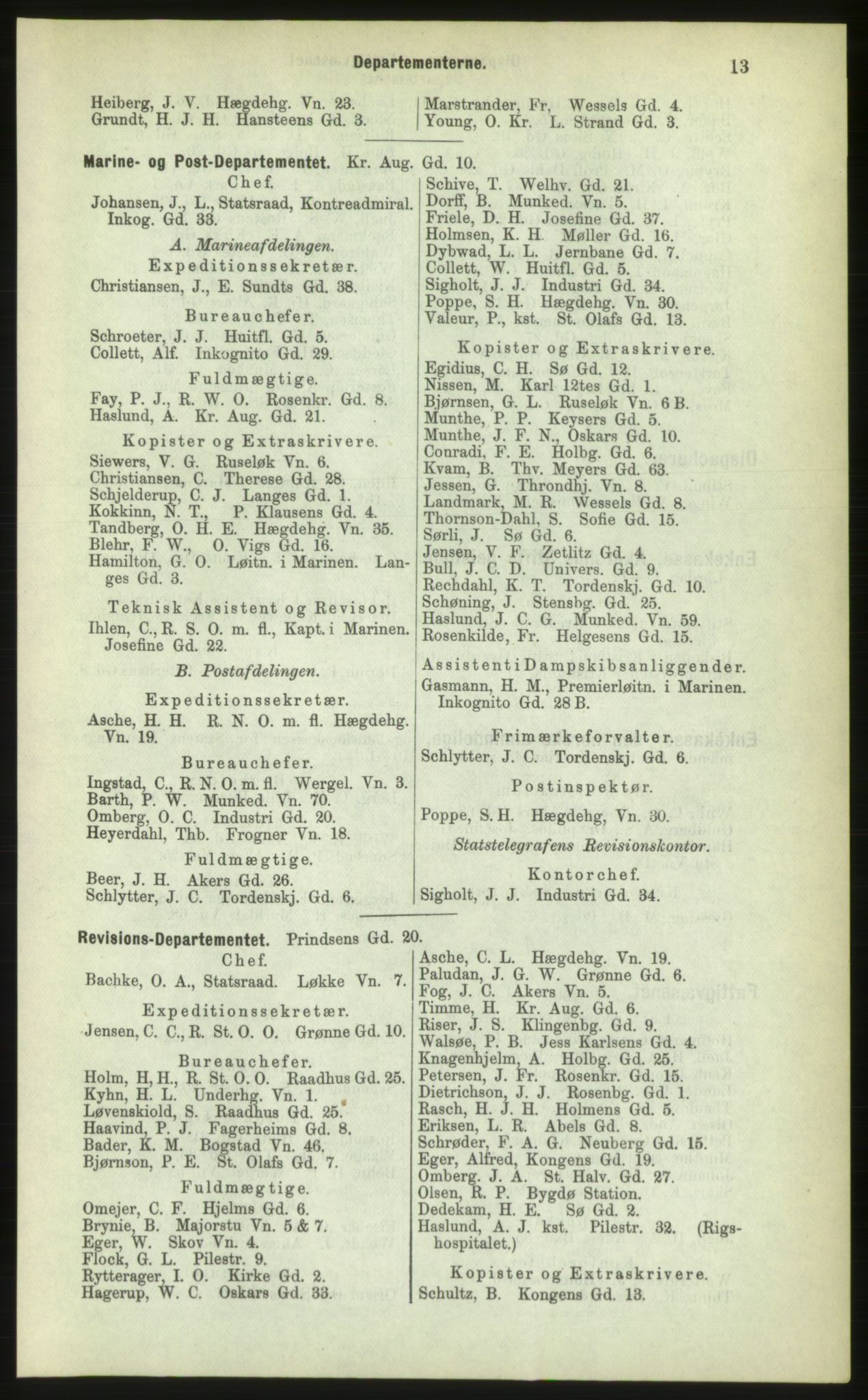 Kristiania/Oslo adressebok, PUBL/-, 1883, p. 13