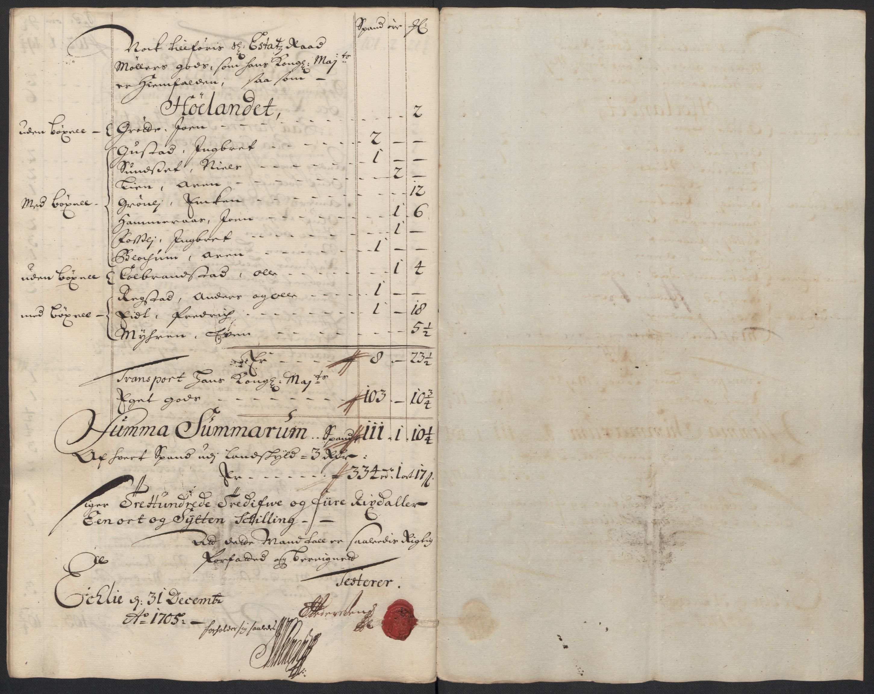 Rentekammeret inntil 1814, Reviderte regnskaper, Fogderegnskap, RA/EA-4092/R60/L3955: Fogderegnskap Orkdal og Gauldal, 1705, p. 367