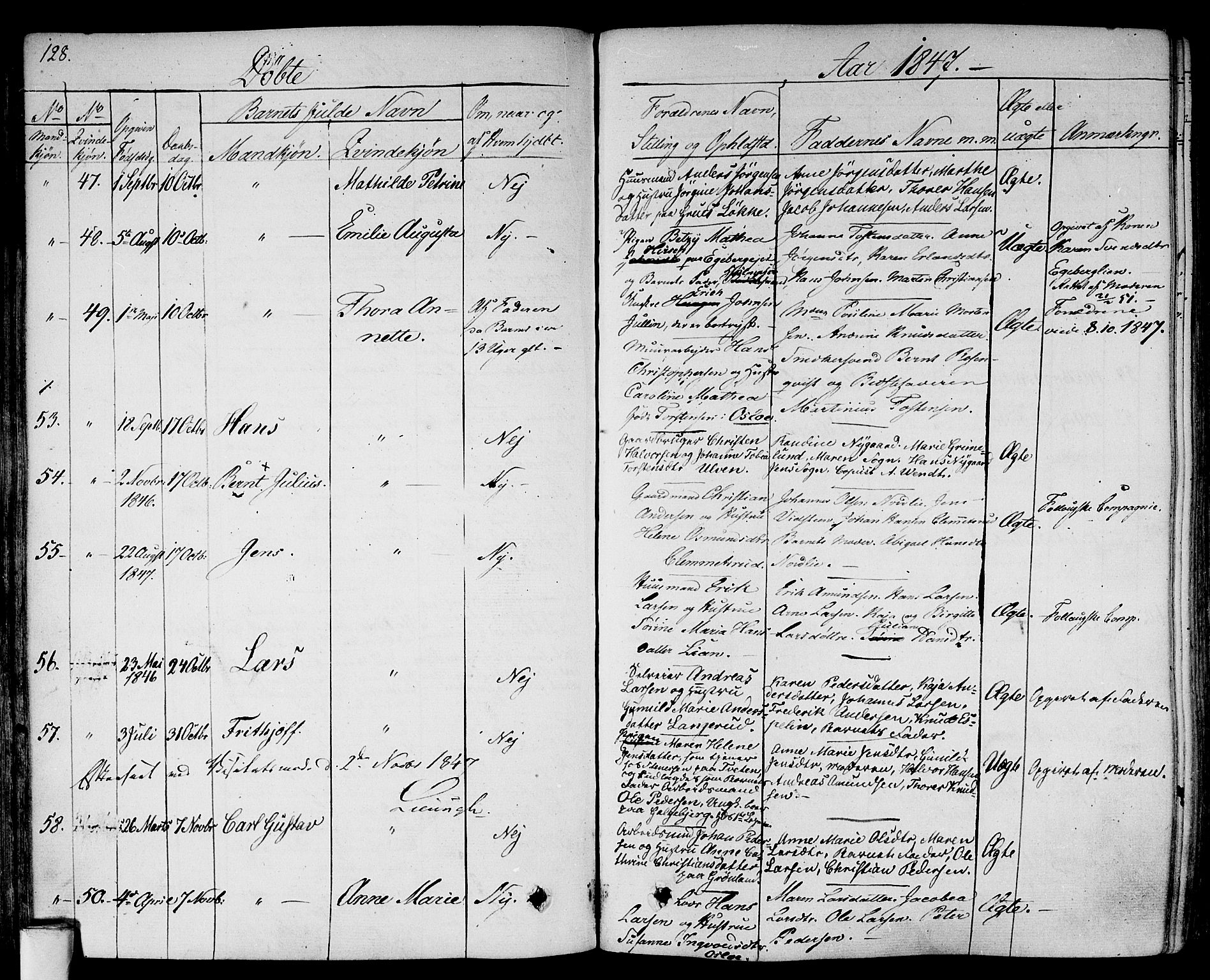 Gamlebyen prestekontor Kirkebøker, AV/SAO-A-10884/F/Fa/L0003: Parish register (official) no. 3, 1829-1849, p. 128