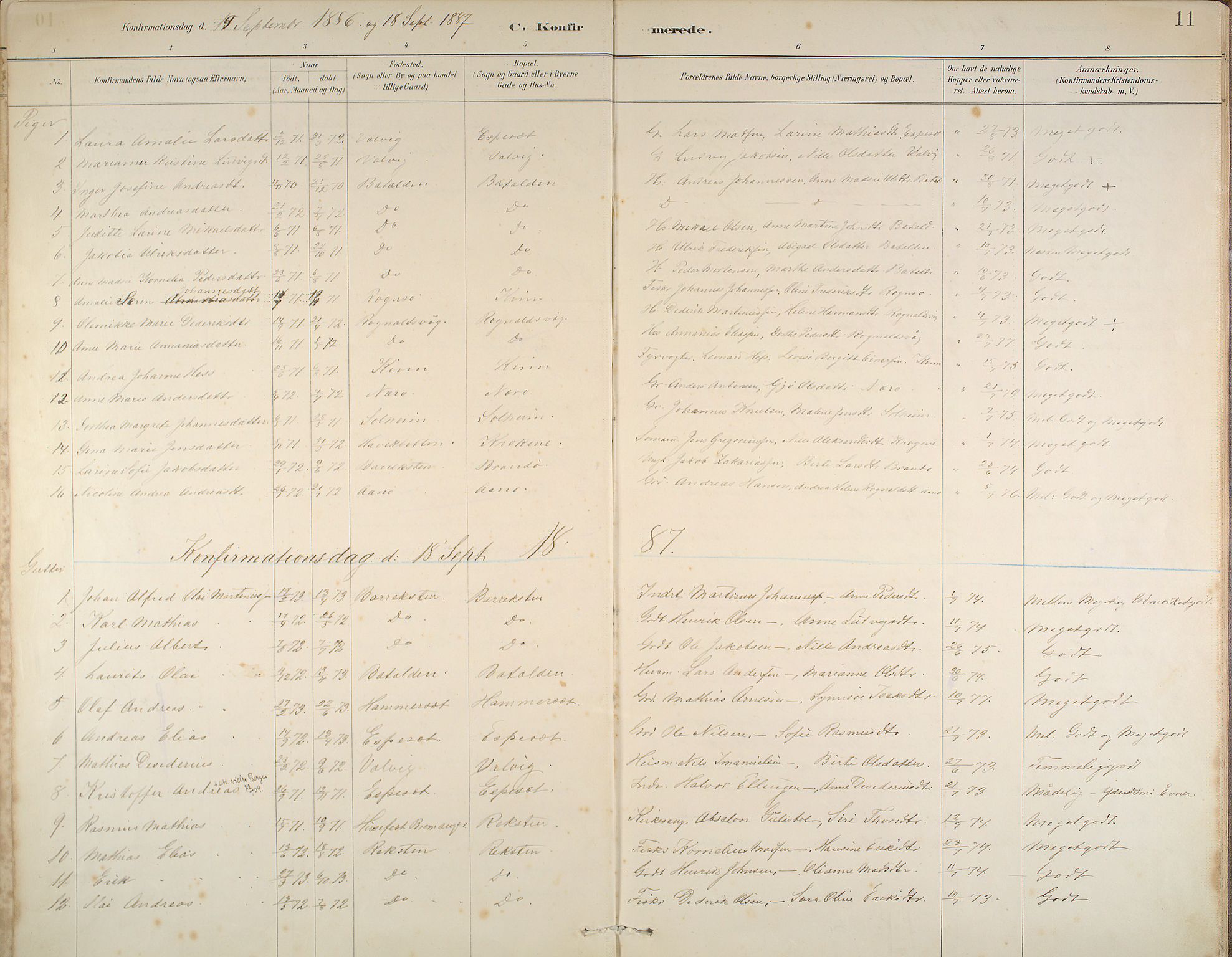 Kinn sokneprestembete, SAB/A-80801/H/Haa/Haab/L0006: Parish register (official) no. B 6, 1883-1925, p. 11