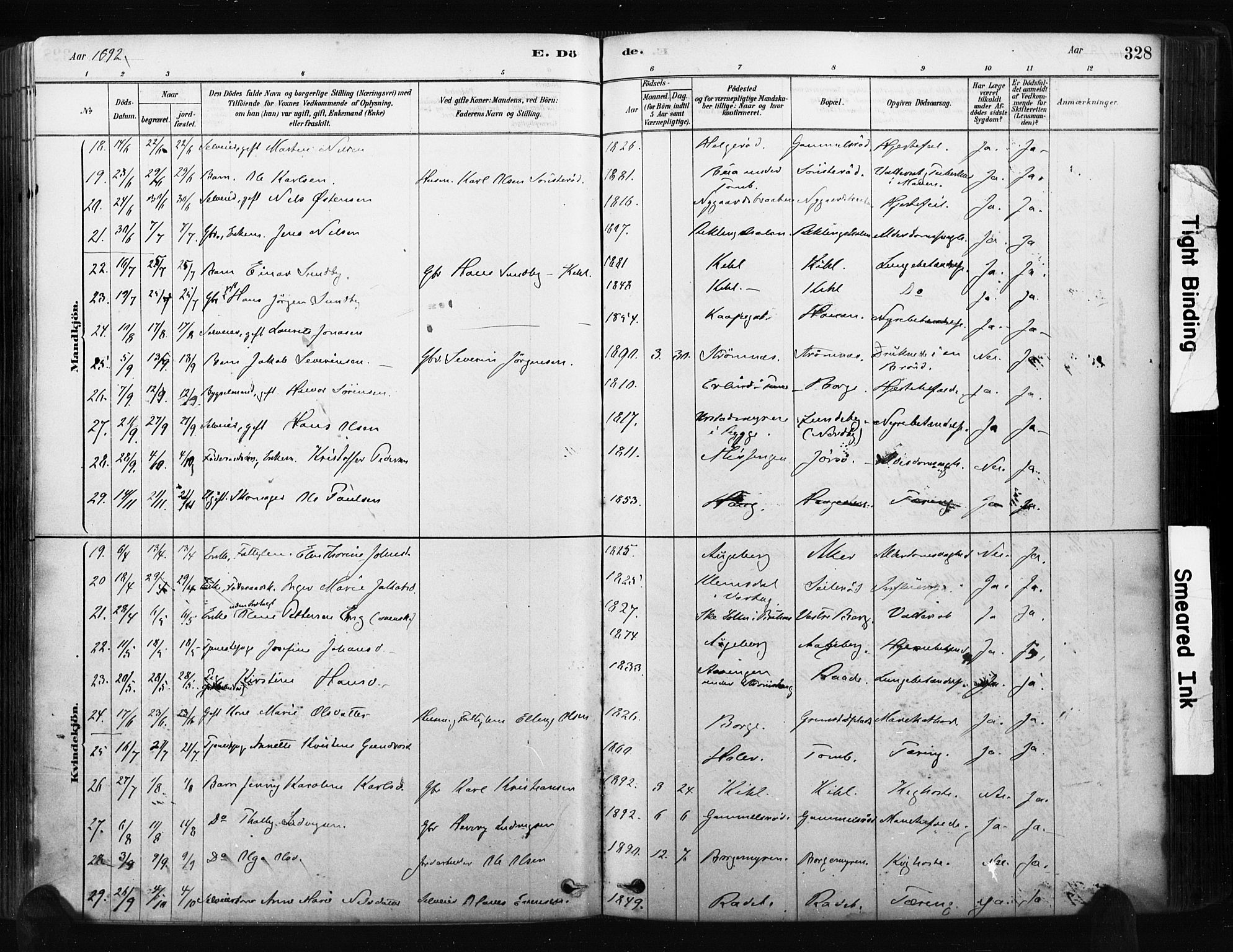 Råde prestekontor kirkebøker, AV/SAO-A-2009/F/Fa/L0007: Parish register (official) no. 7, 1878-1902, p. 328