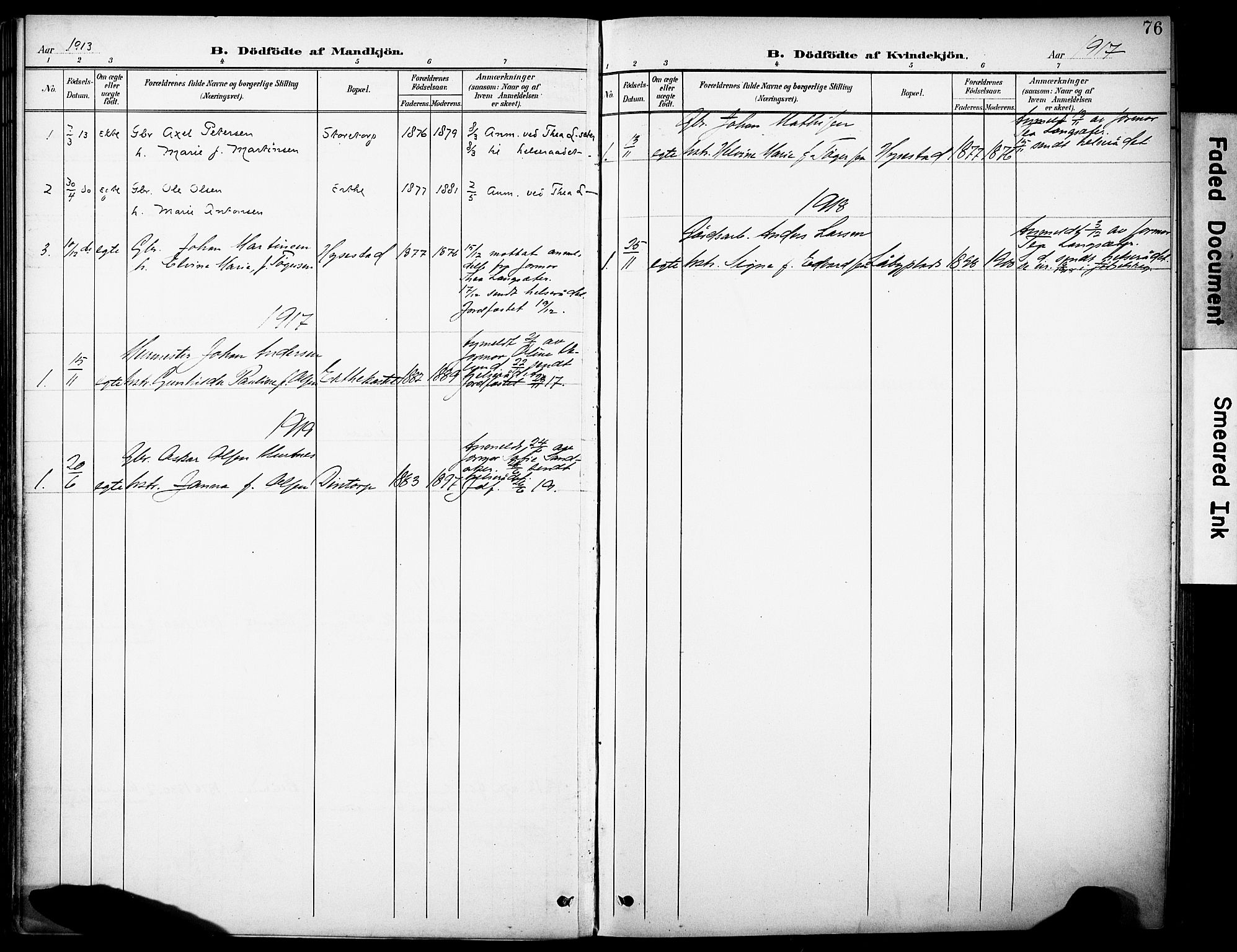 Rakkestad prestekontor Kirkebøker, AV/SAO-A-2008/F/Fb/L0002: Parish register (official) no. II 2, 1900-1920, p. 76